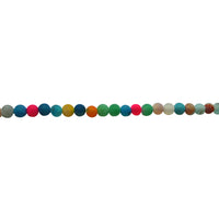 Multicolor Frosted Cracked Agate - Round Beads 6mm