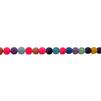 Multicolor Frosted Cracked Agate - Round Beads 8mm