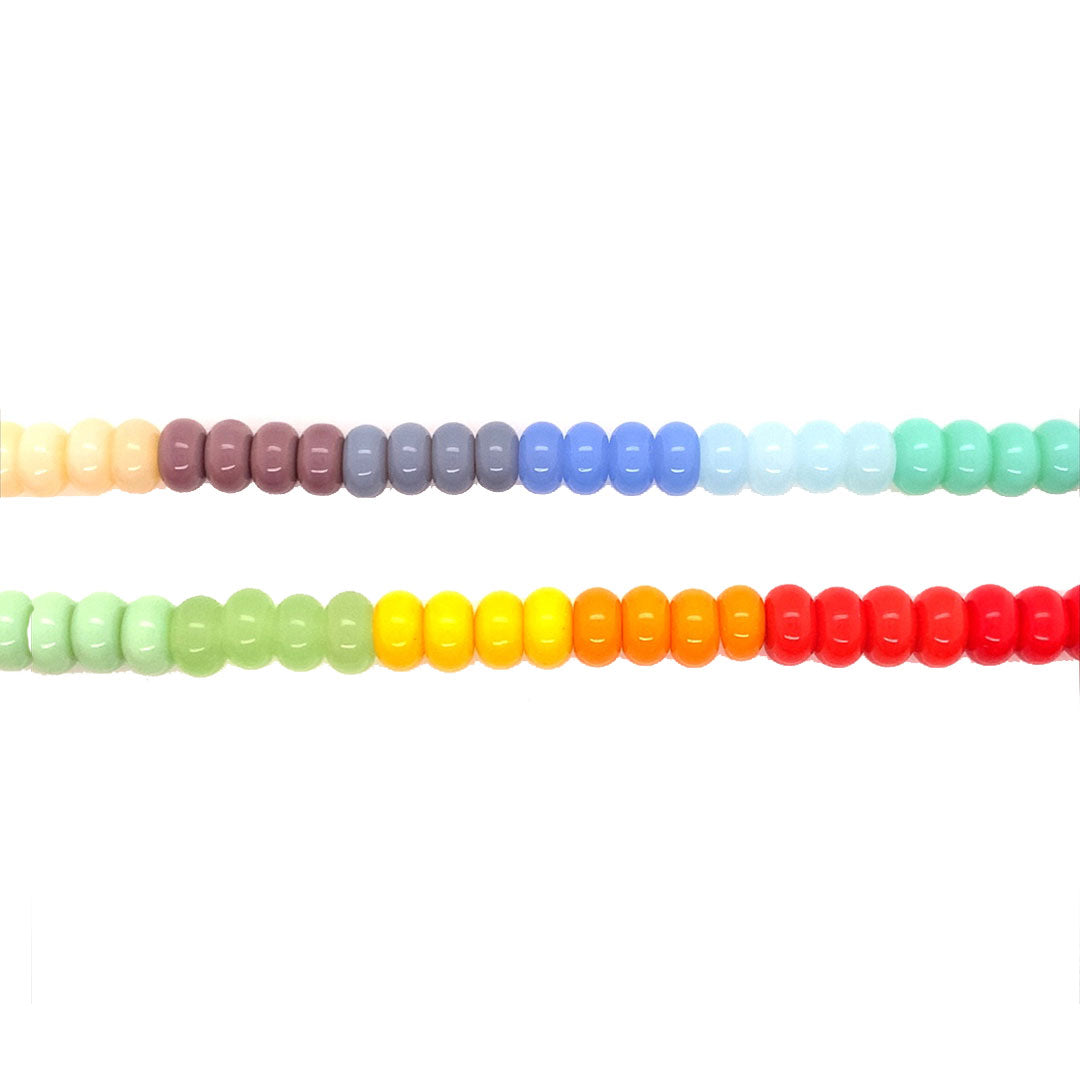 Multicolor Gradient Glass Rondelle Beads 8mm