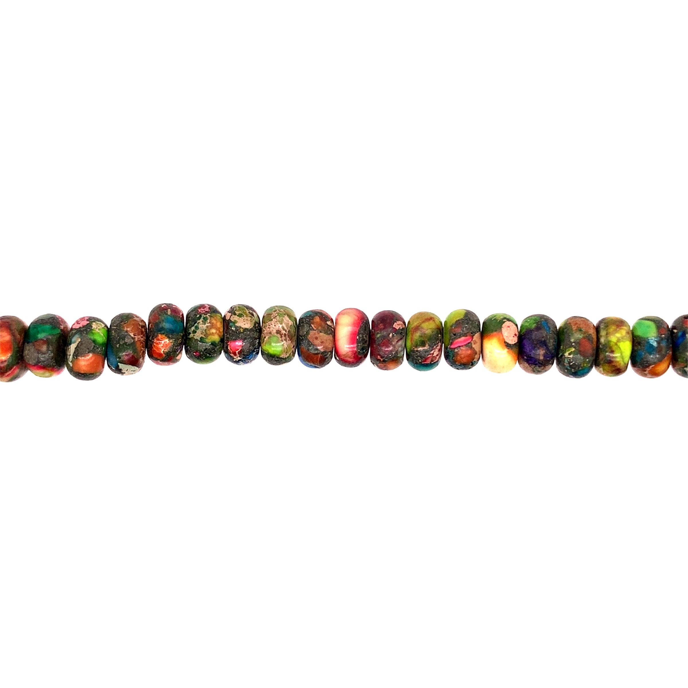 Multicolor Impression Jasper Rondelle Beads 12mm