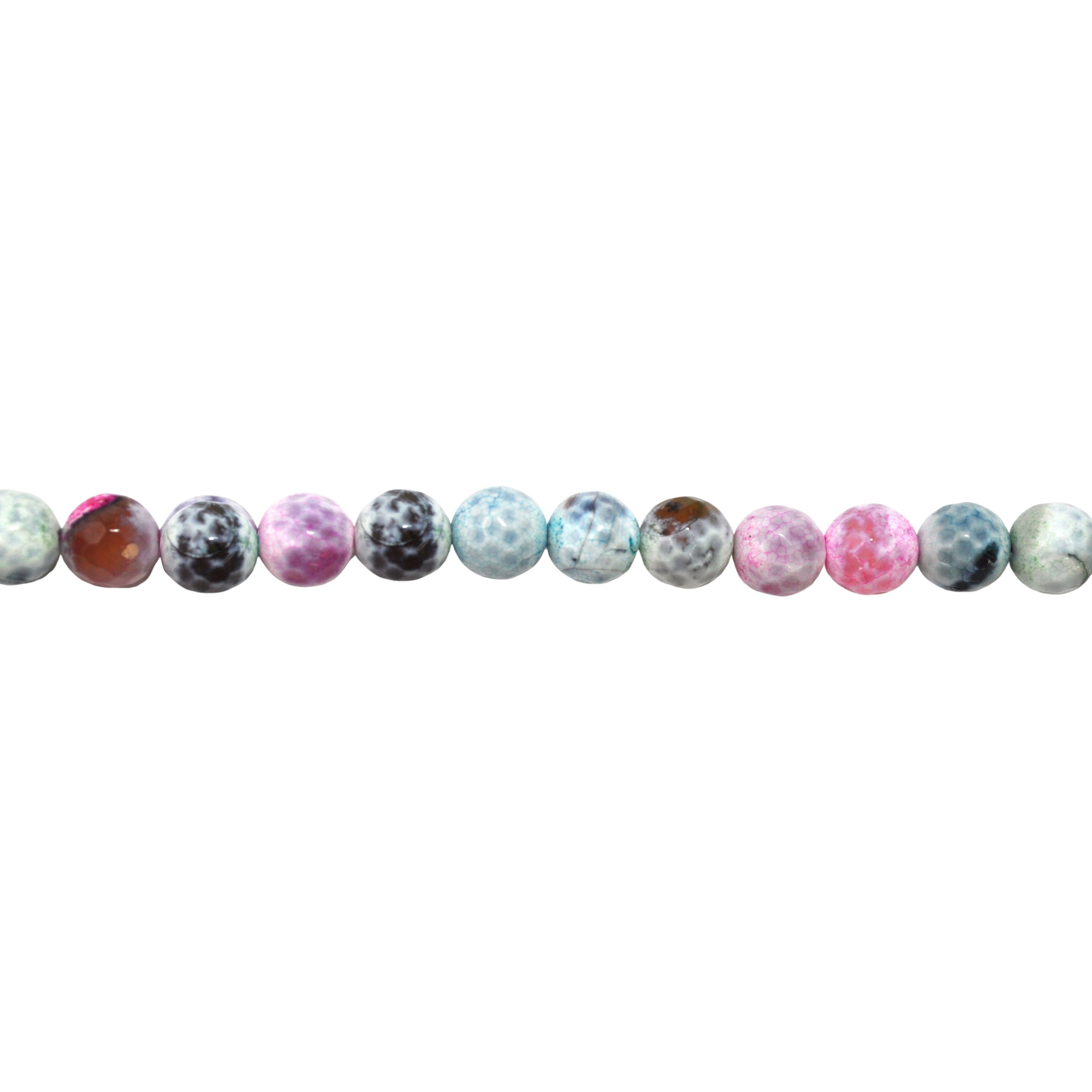 Multicolor Pink Fire Agate 12mm - Faceted