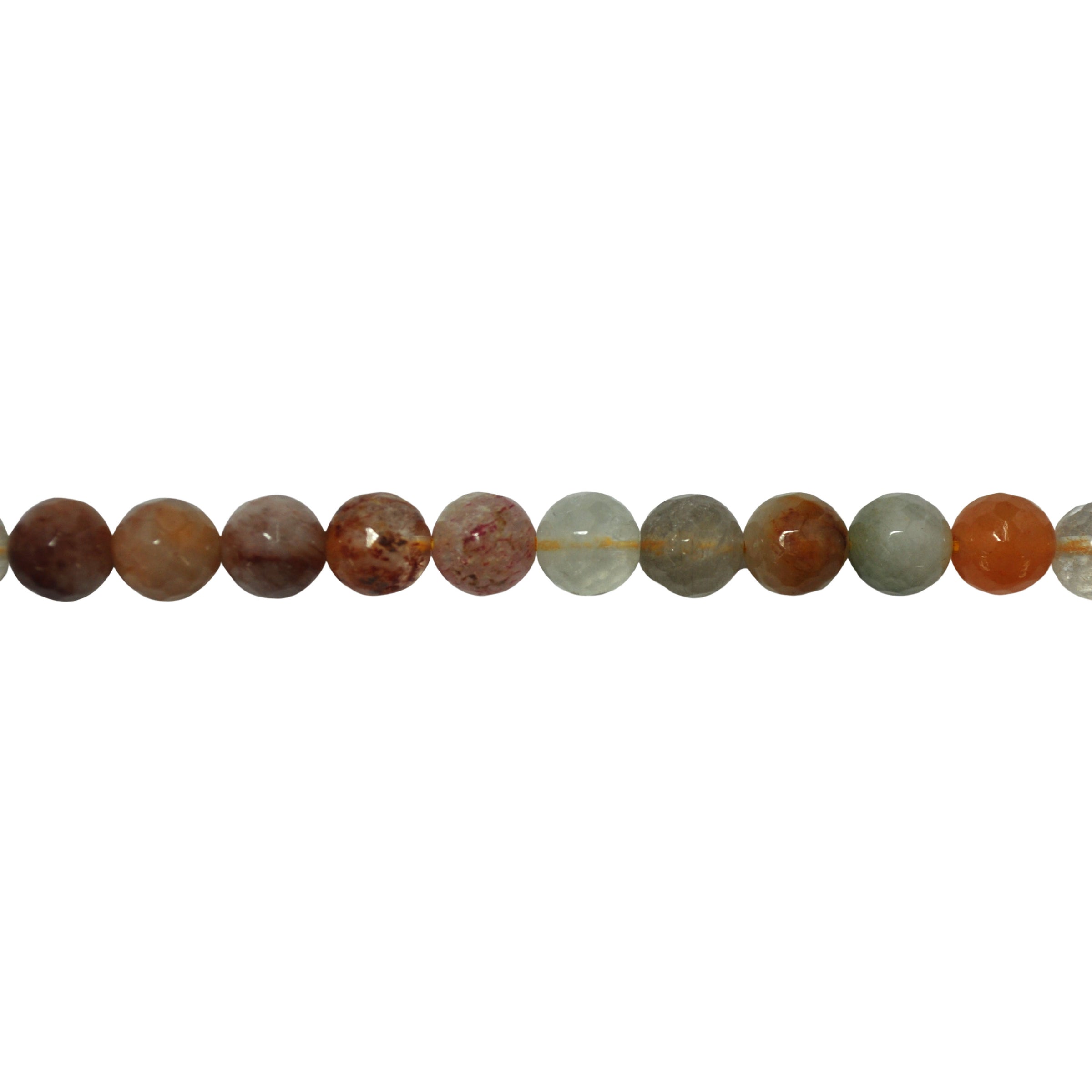 Multicolor Rutilated Faceted Quartz 12mm