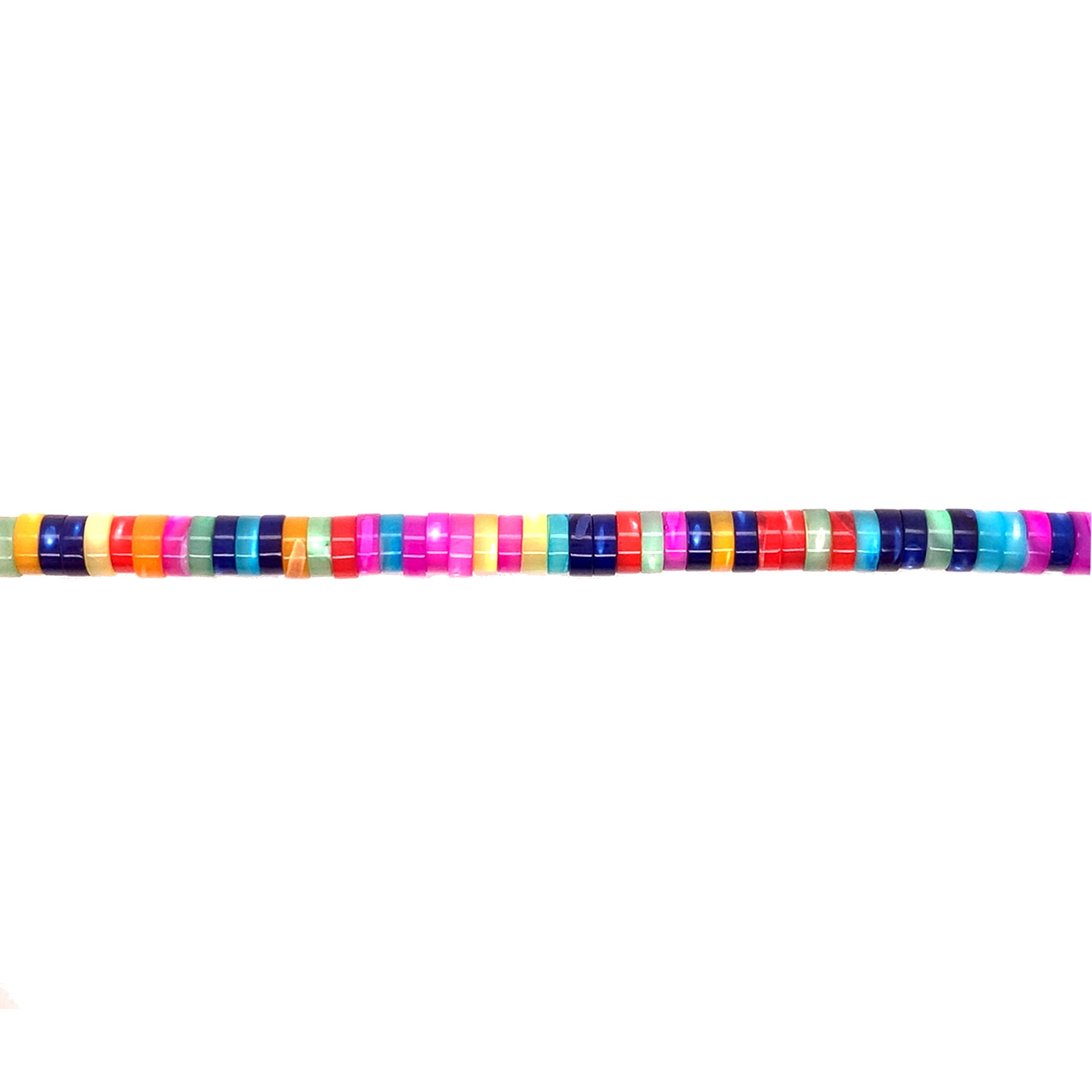 Multicolor Shell Pearl Heishi Rondelle 6mm