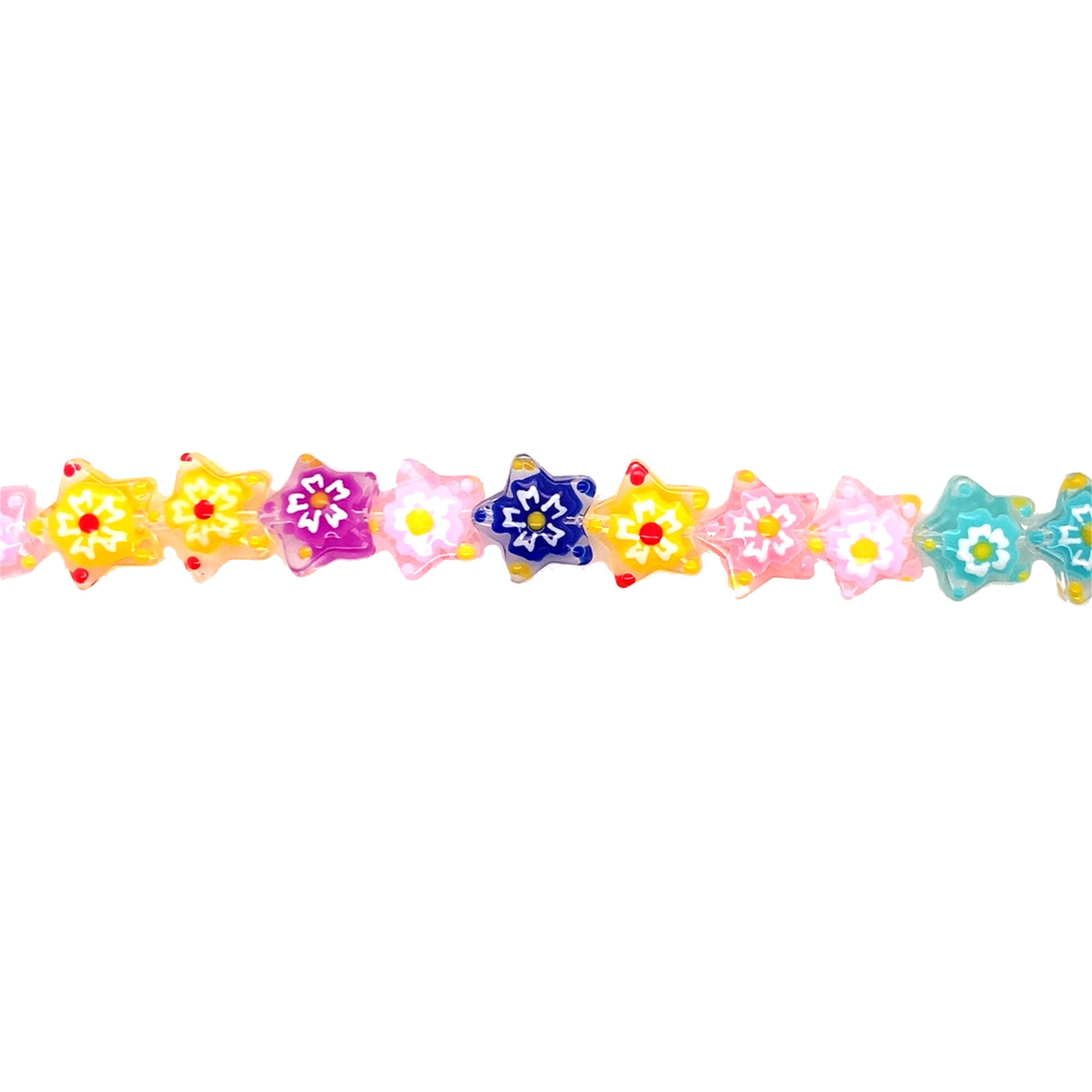 Multicolor Star Glass Beads