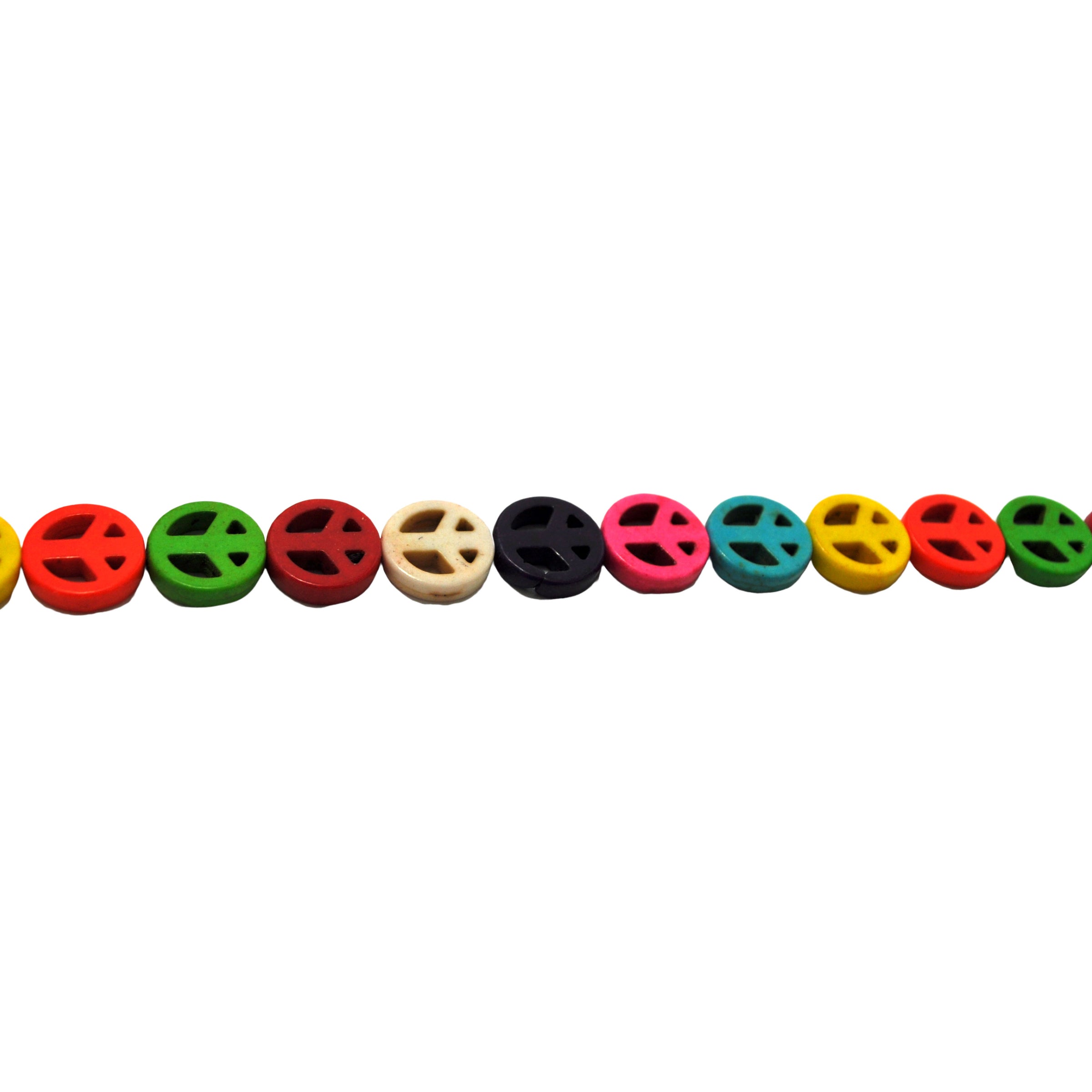 Multicolor Synthetic Turquoise Peace Sign Beads 14mm
