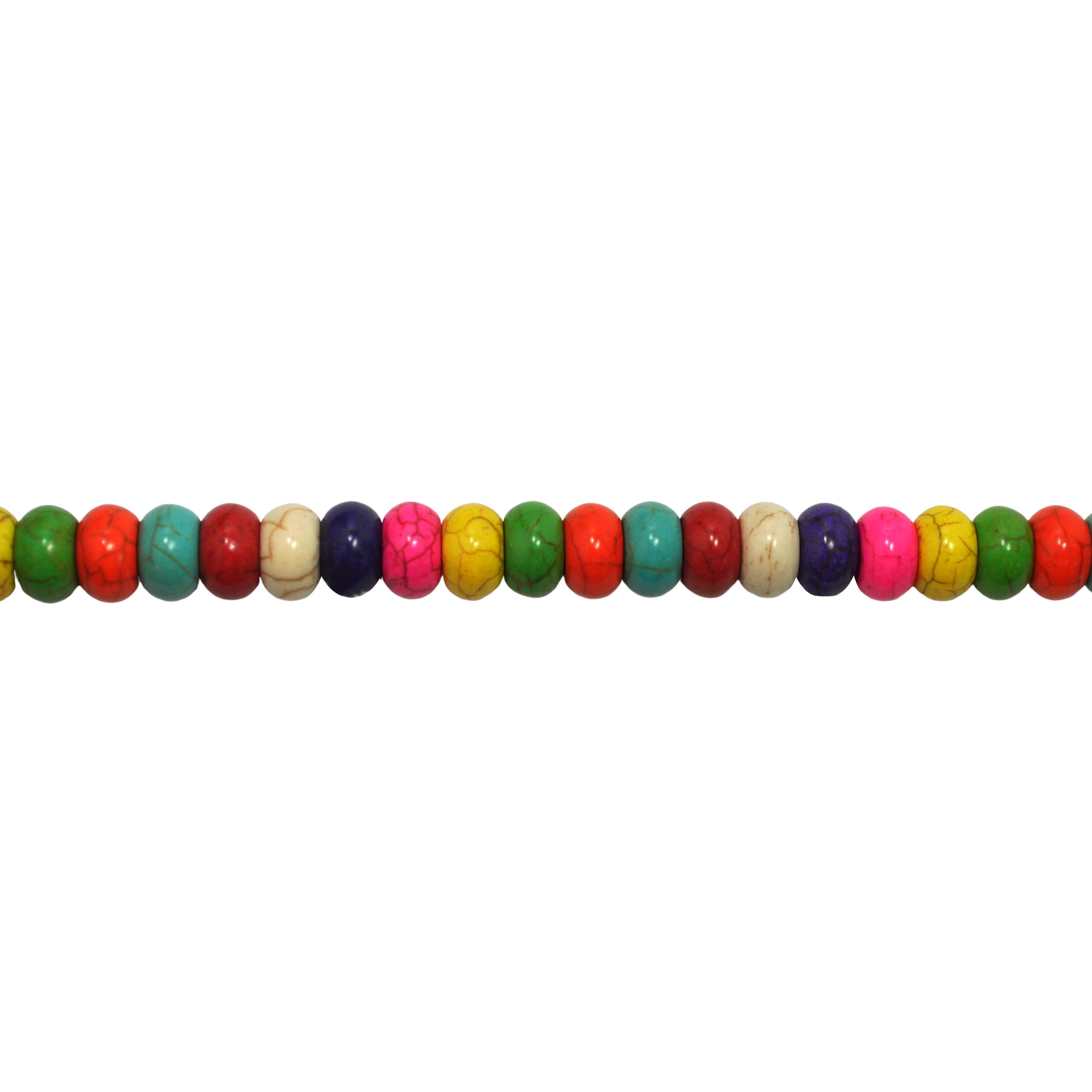 Multicolor Synthetic Turquoise Rondelle Beads 6mm