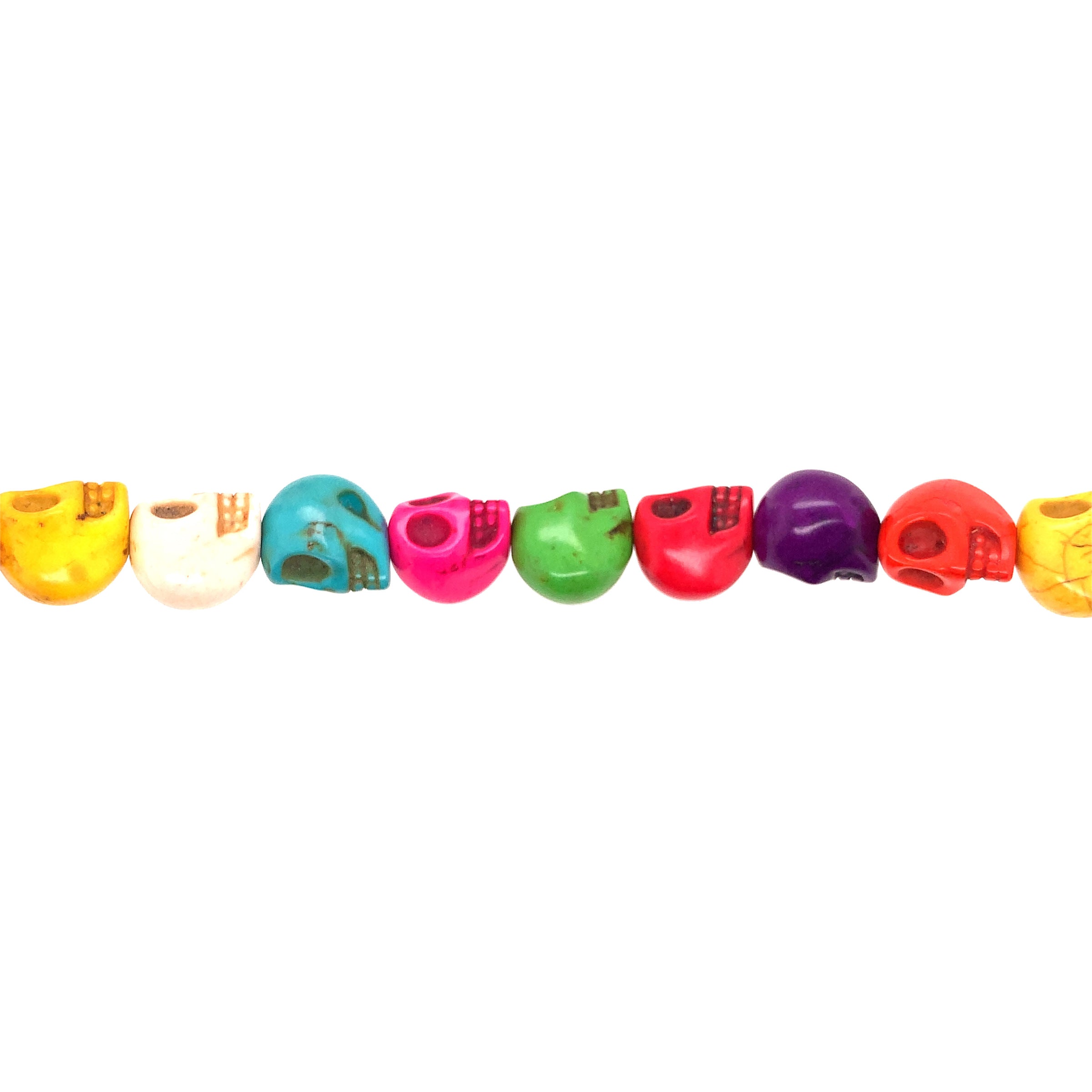 Multicolor Synthetic Turquoise Skull Beads 14mm