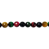 Multicolor Tiger Eye Faceted Beads