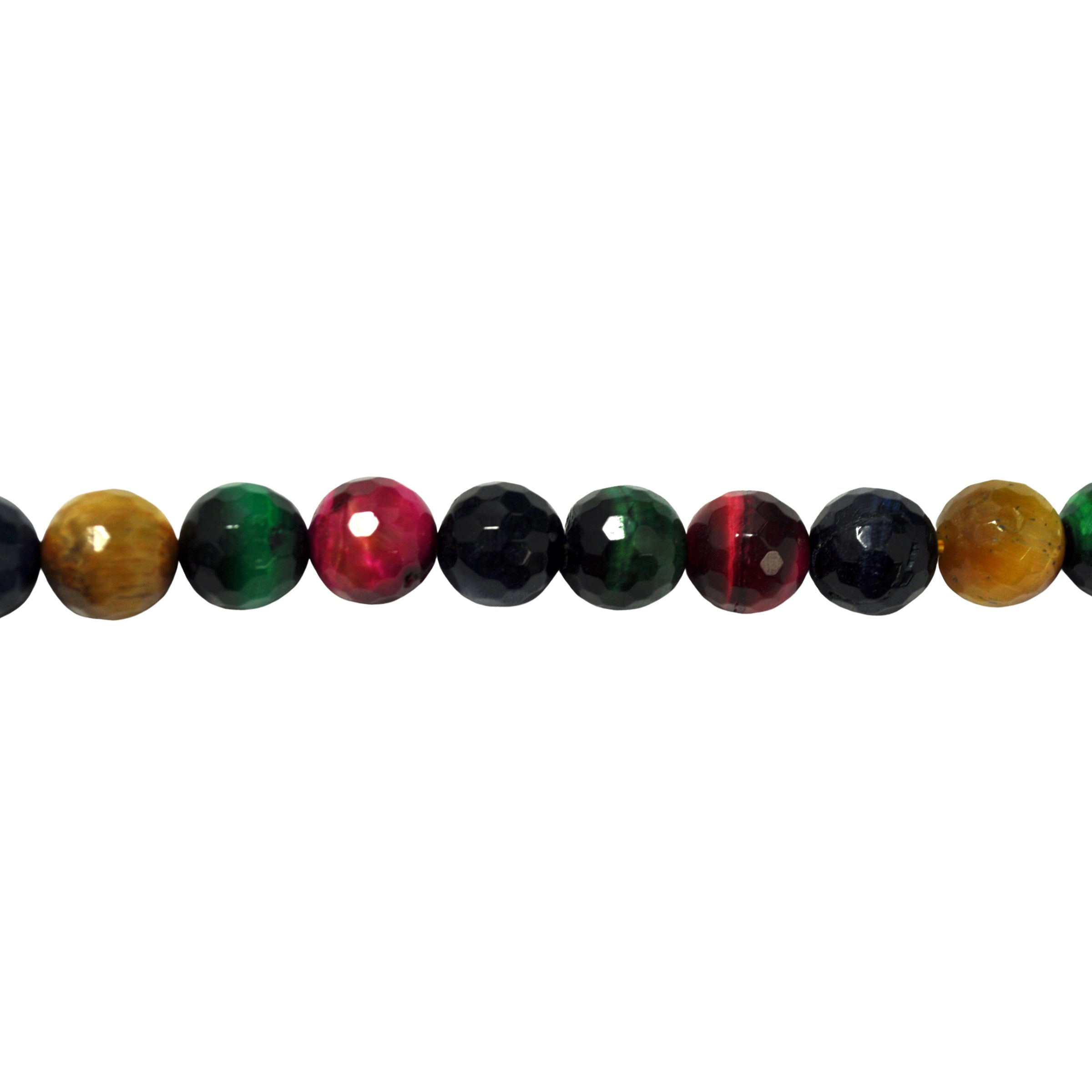 Multicolor Tiger Eye Faceted Beads