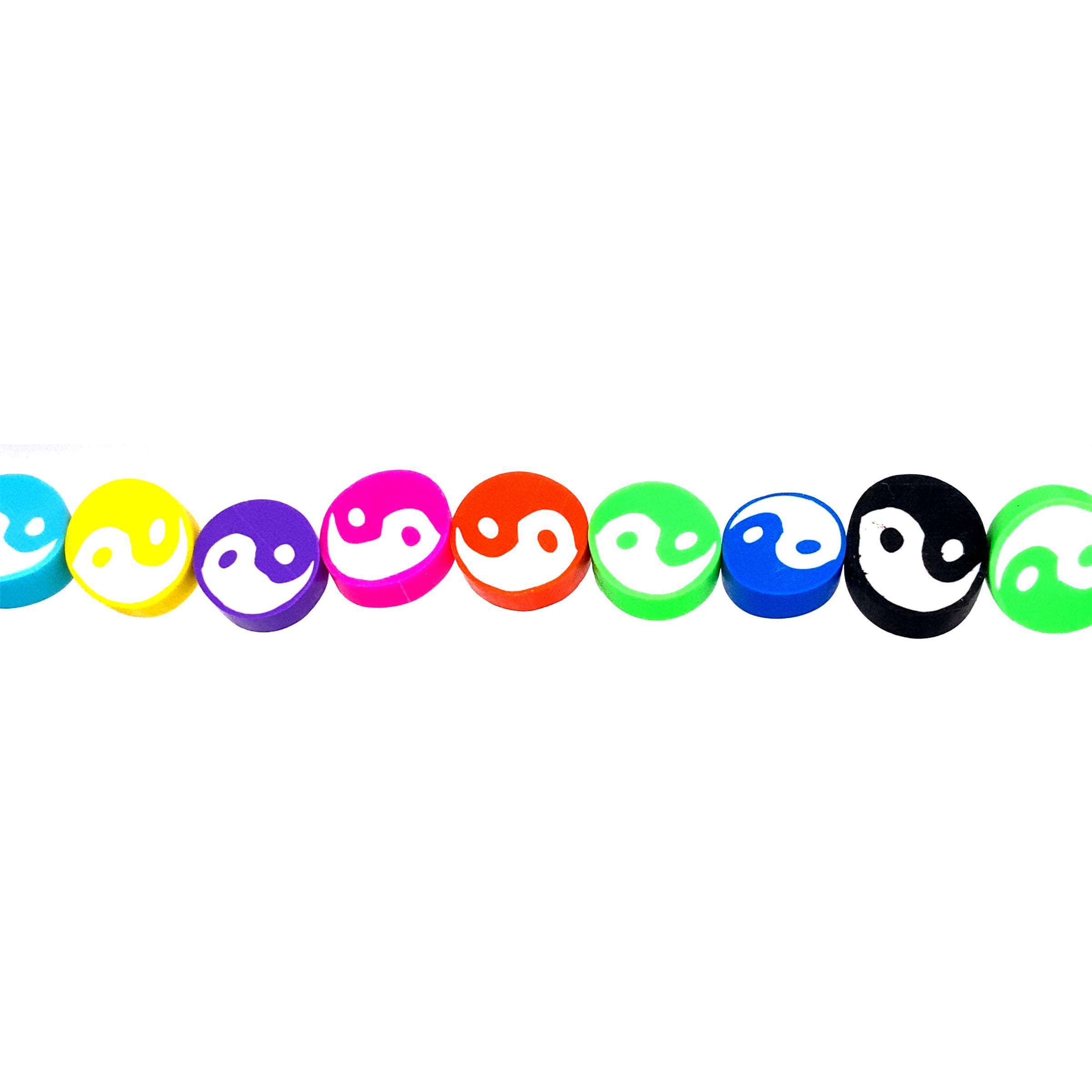 Multicolor Yin Yang Polymer Clay Beads