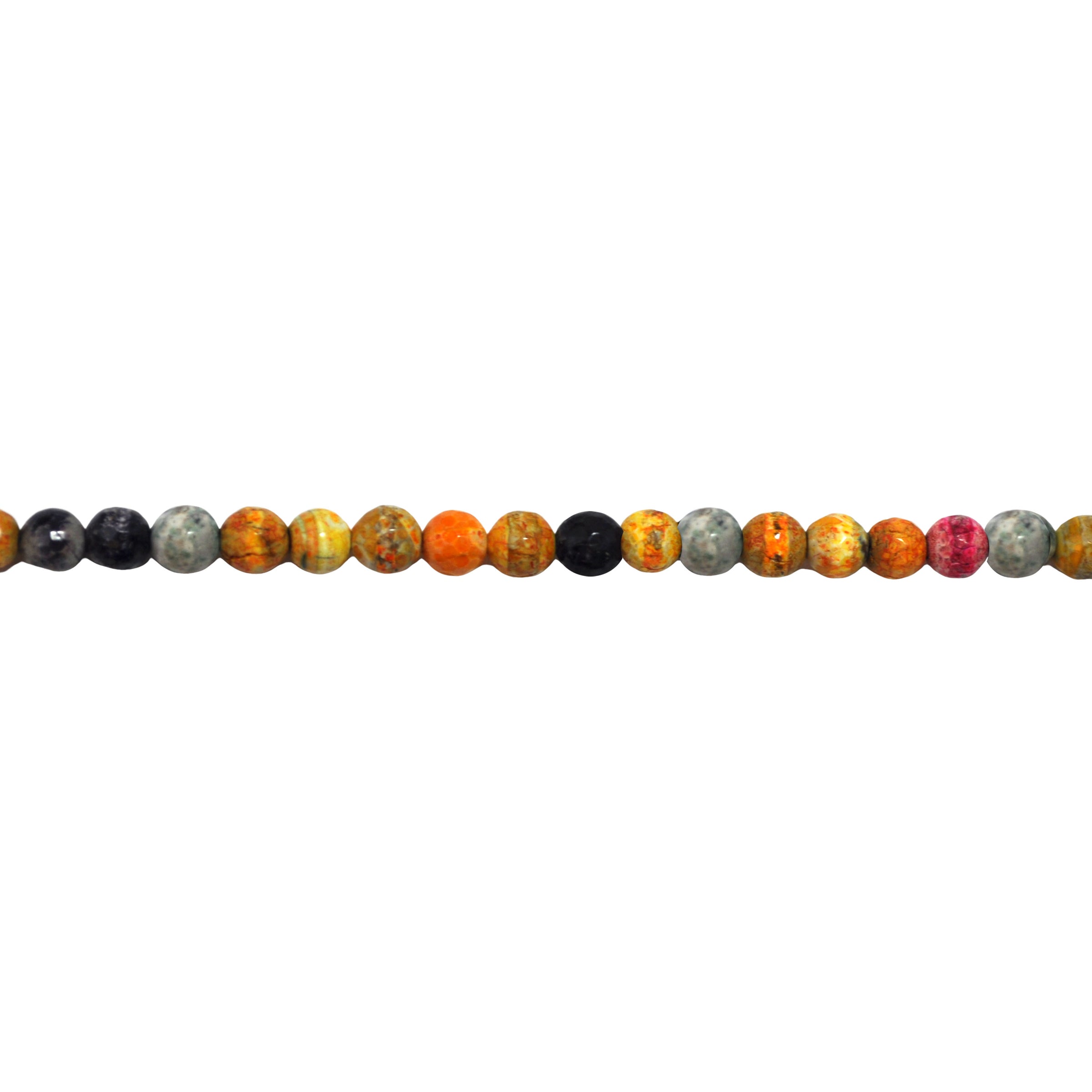Natural Crackle Fire Agate 8mm  - Faceted