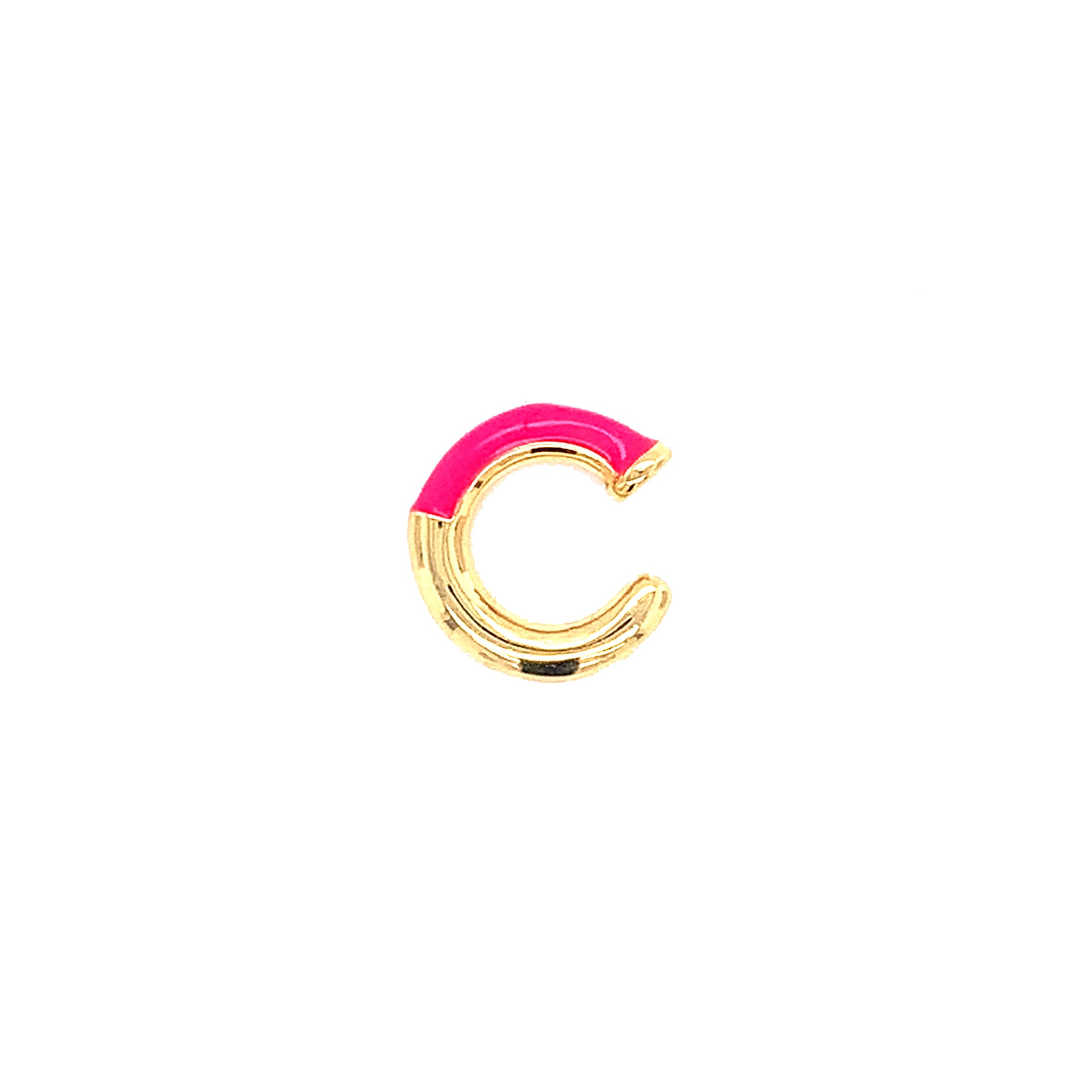 Neon Pink Enamel Ear Cuff - Gold Plated