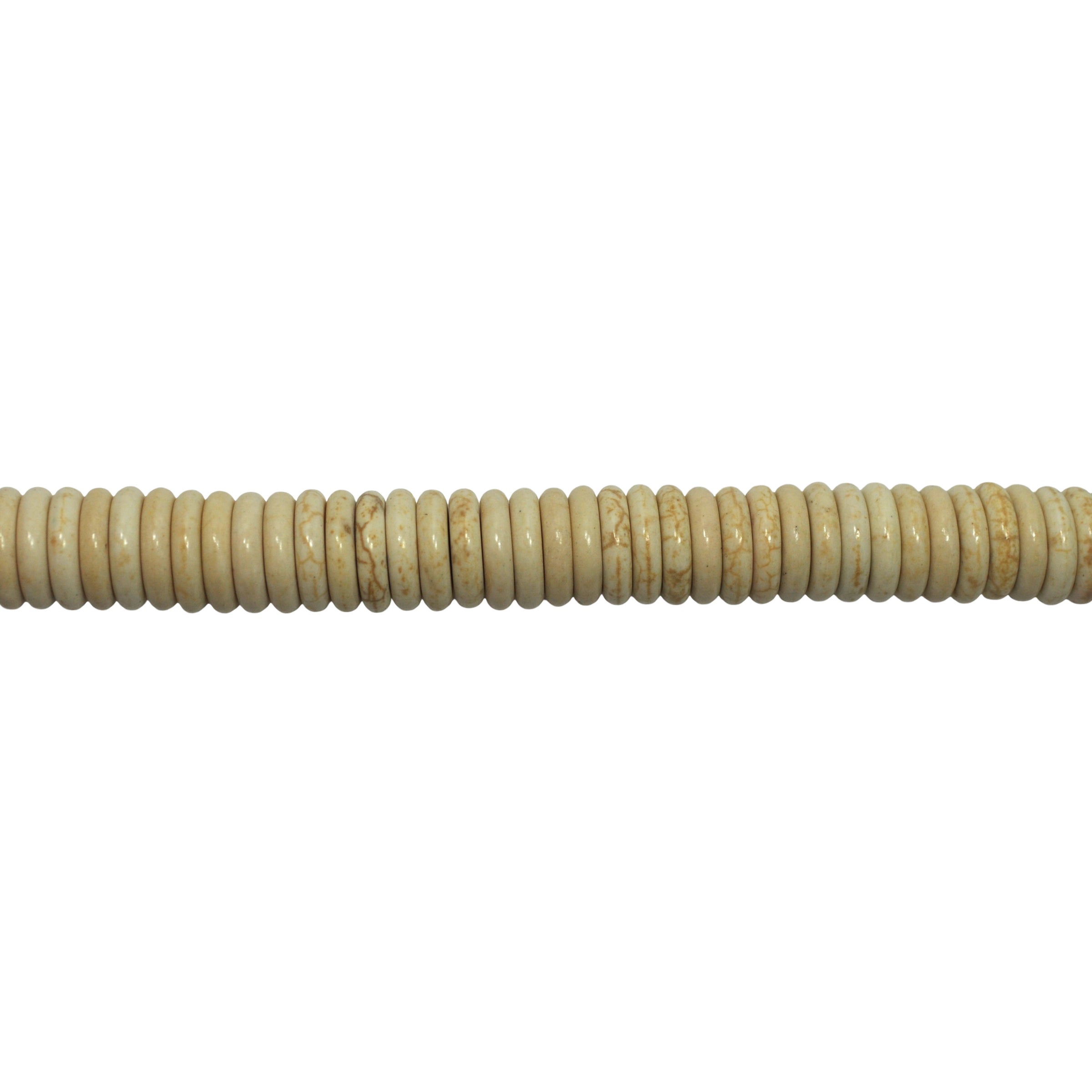 Off-White Synthetic Turquoise Rondelle Beads 10mm