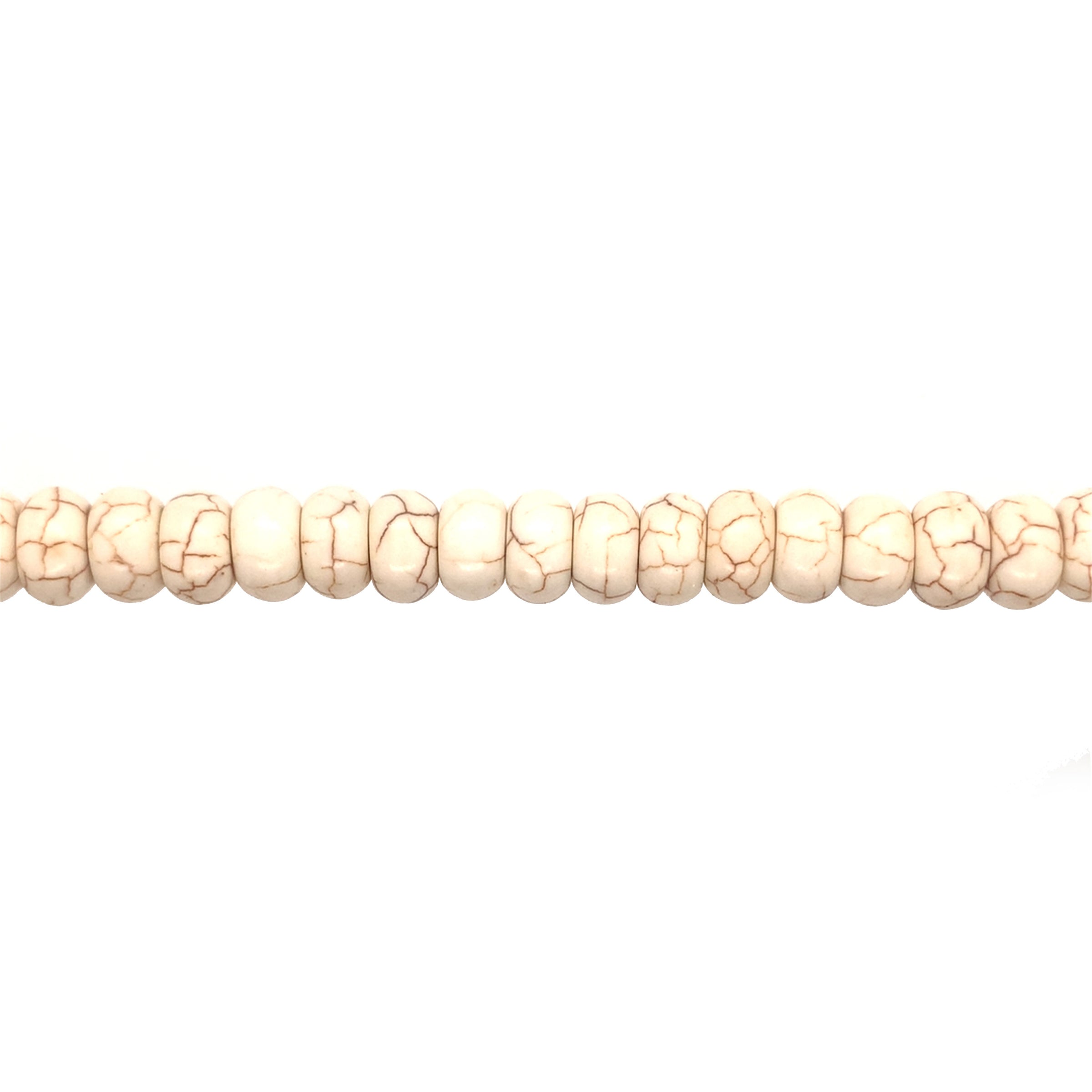 Off-White Synthetic Turquoise Rondelle Beads 6mm