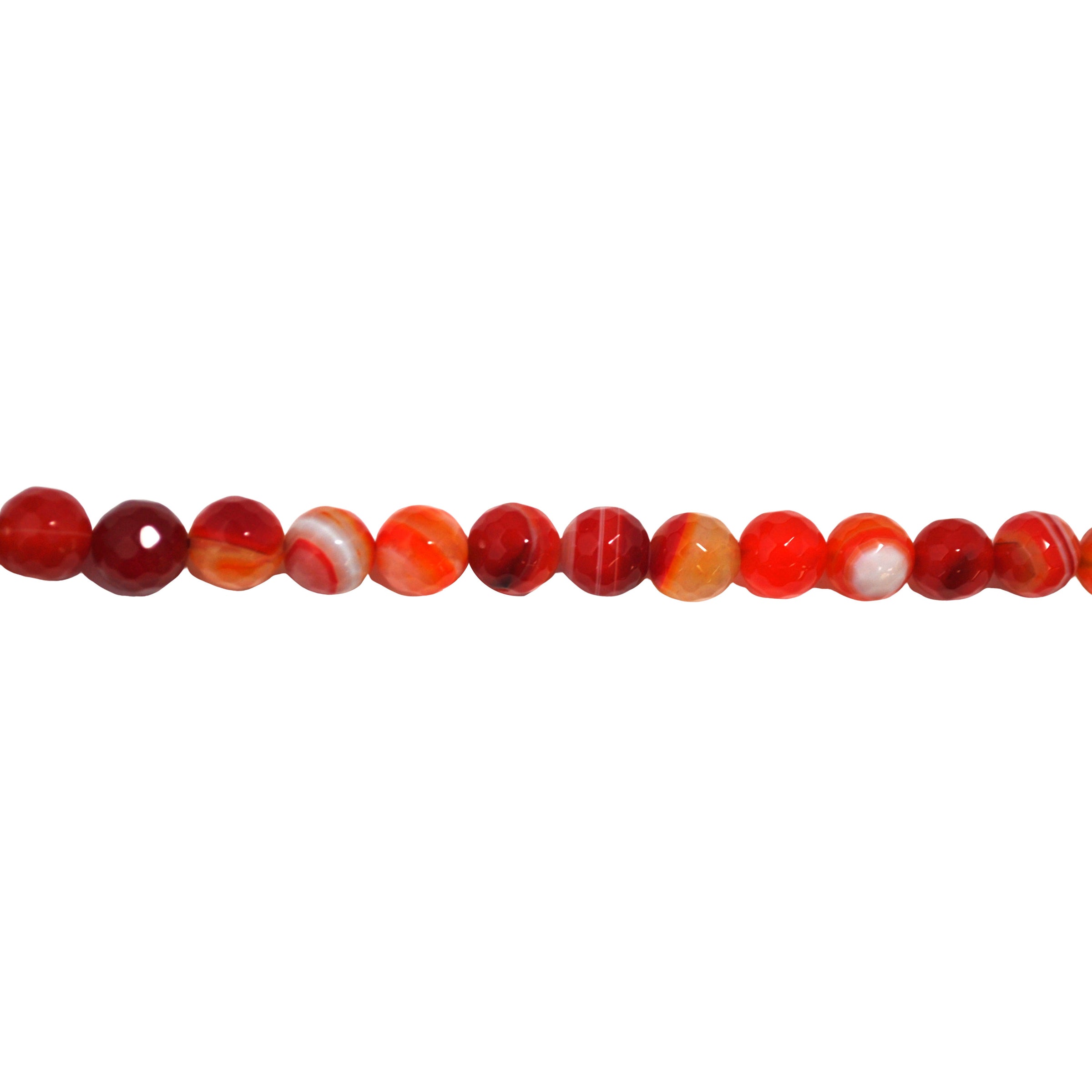 Orange Banded Agate 10mm - Faceted