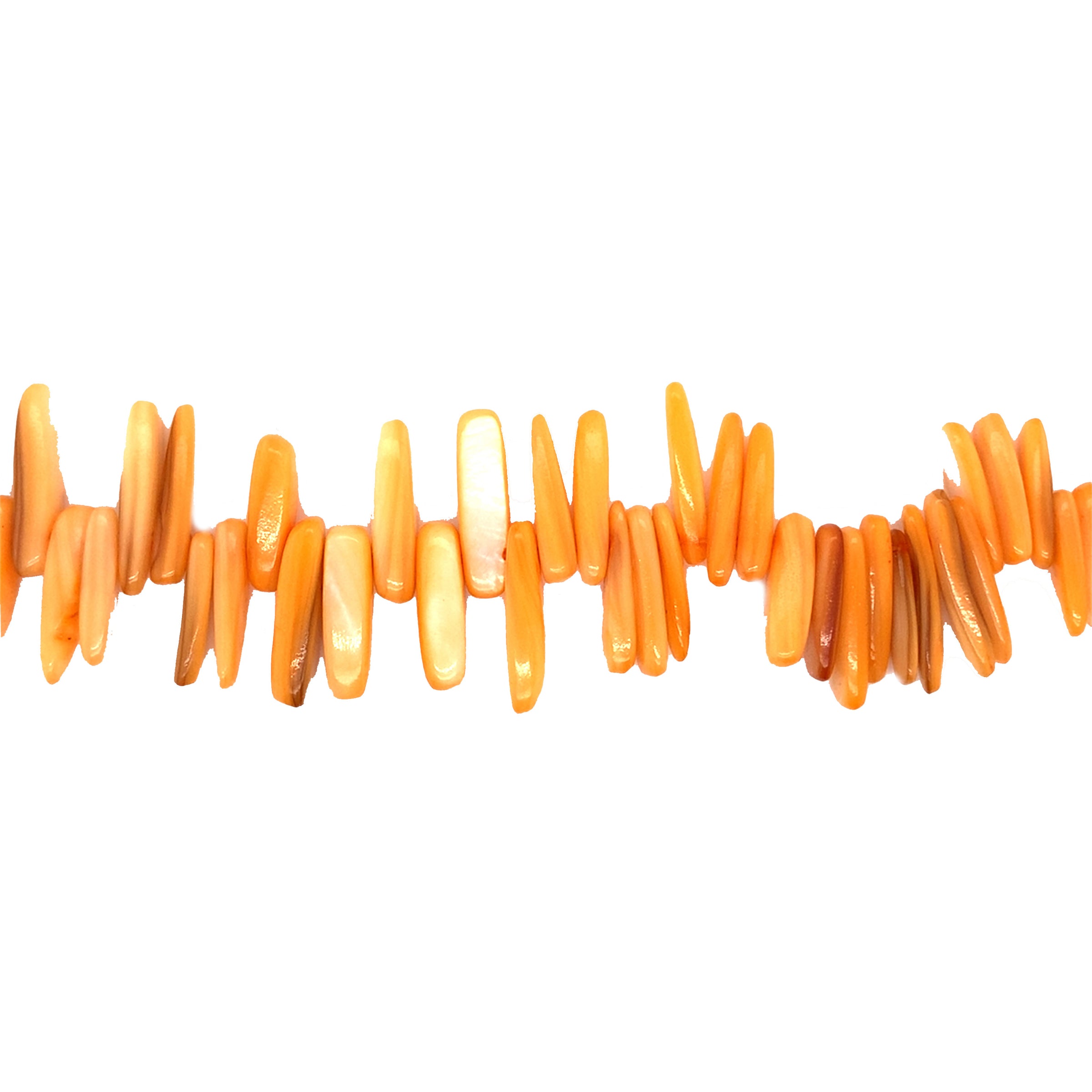 Orange Dyed Jade Shell Long Chips