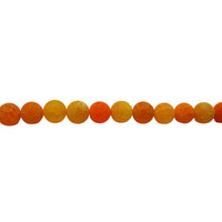 Orange Frosted Cracked Agate - Round Beads 12mm