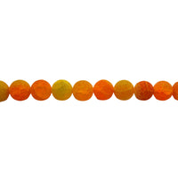 Orange Frosted Cracked Agate Beads 14mm