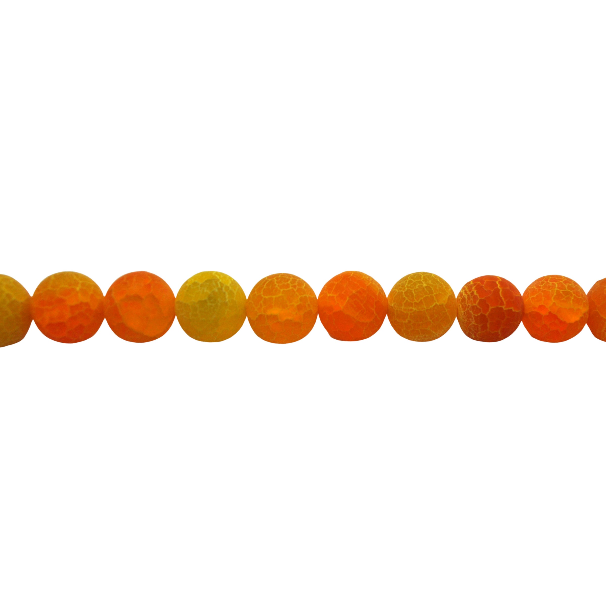 Orange Frosted Cracked Agate Beads 14mm