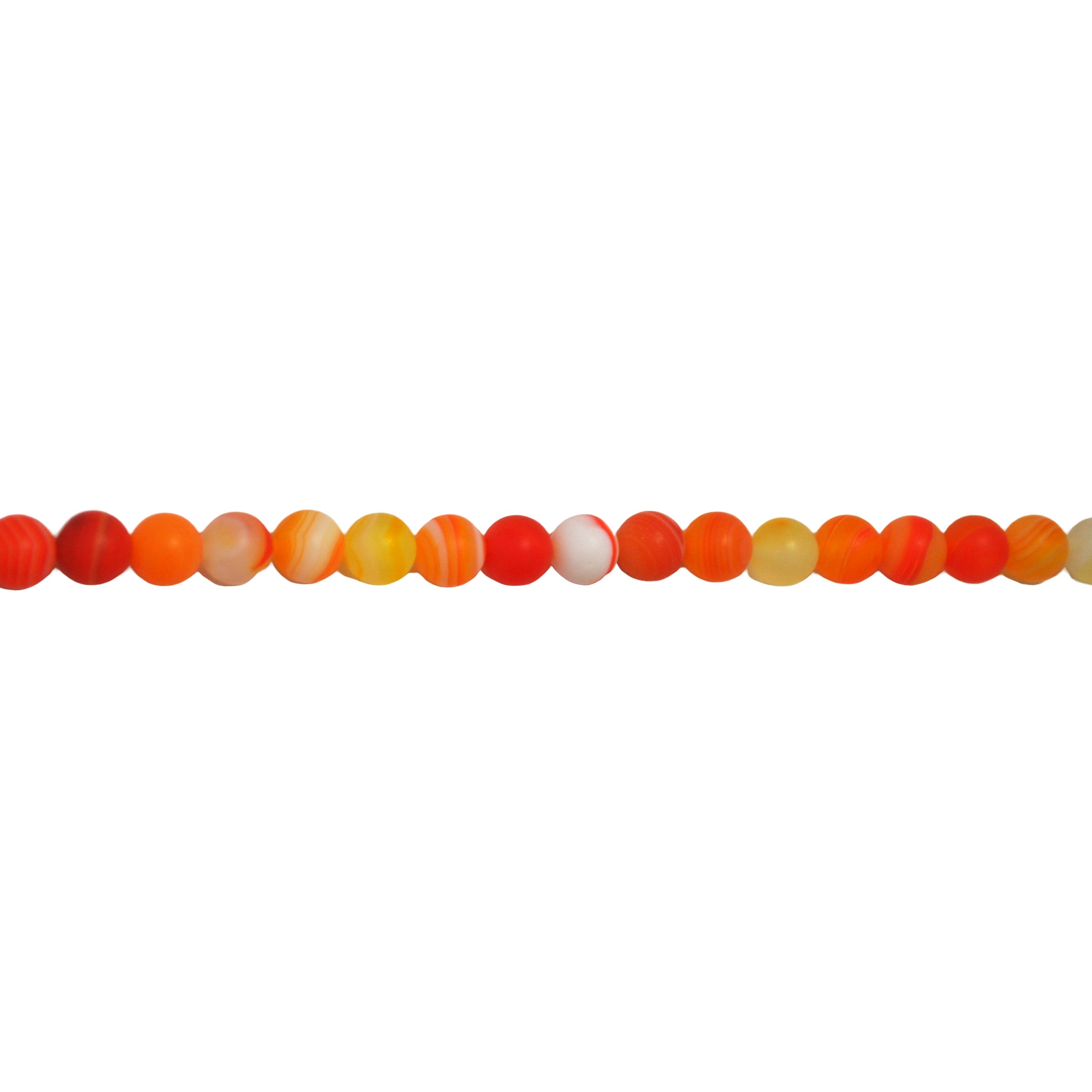 Orange Matte Banded Agate 8mm - Round