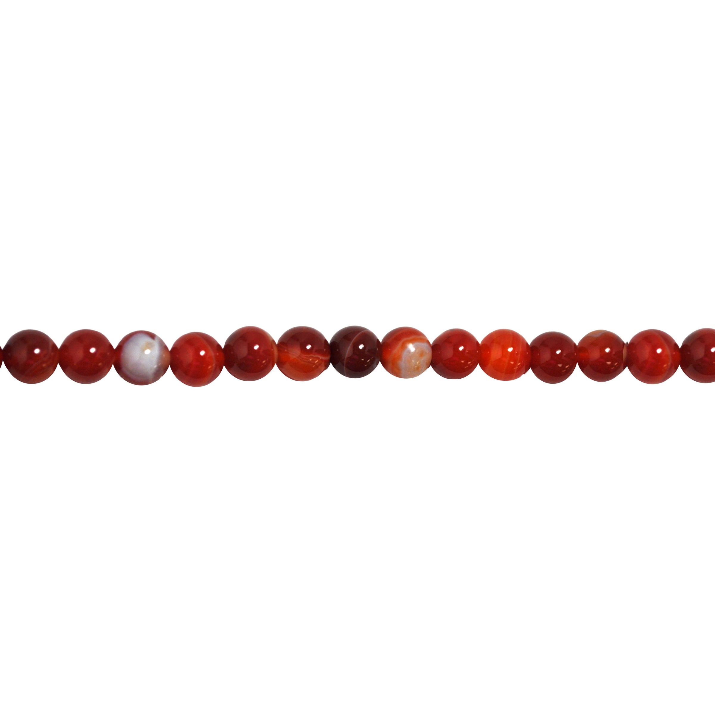 Orange Red Banded Agate 10mm - Round