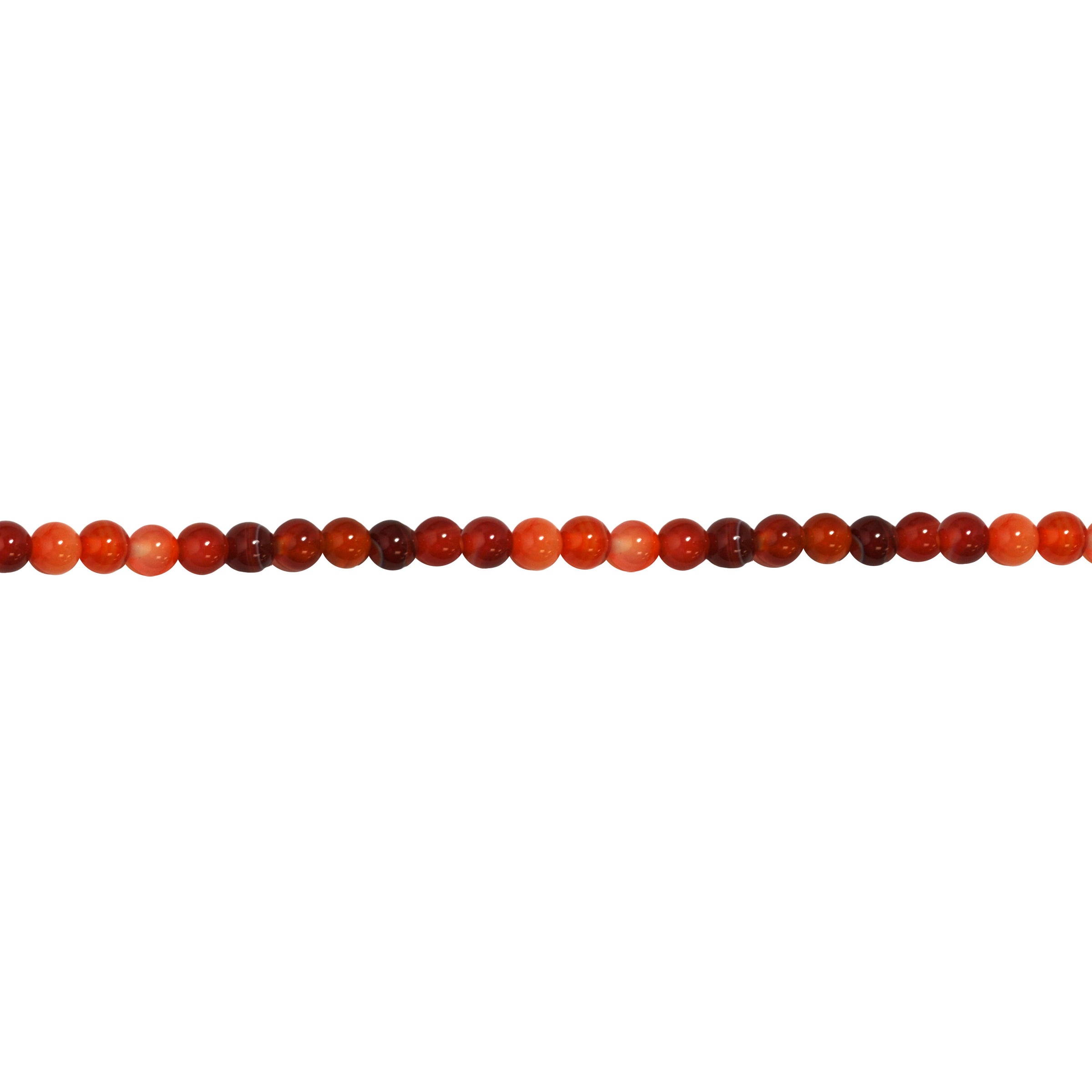 Orange Red Banded Agate 6mm - Round