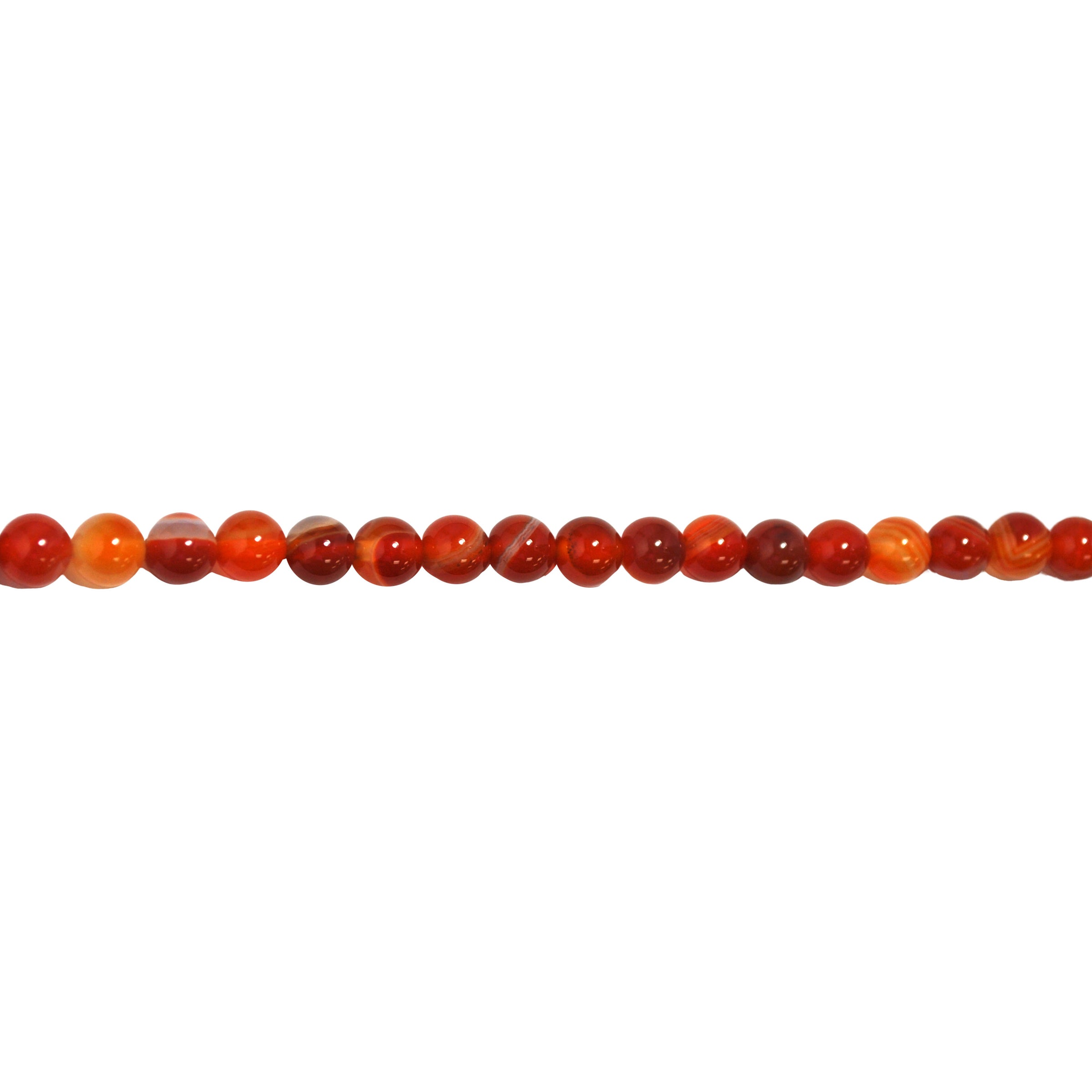 Orange Red Banded Agate 8mm - Round
