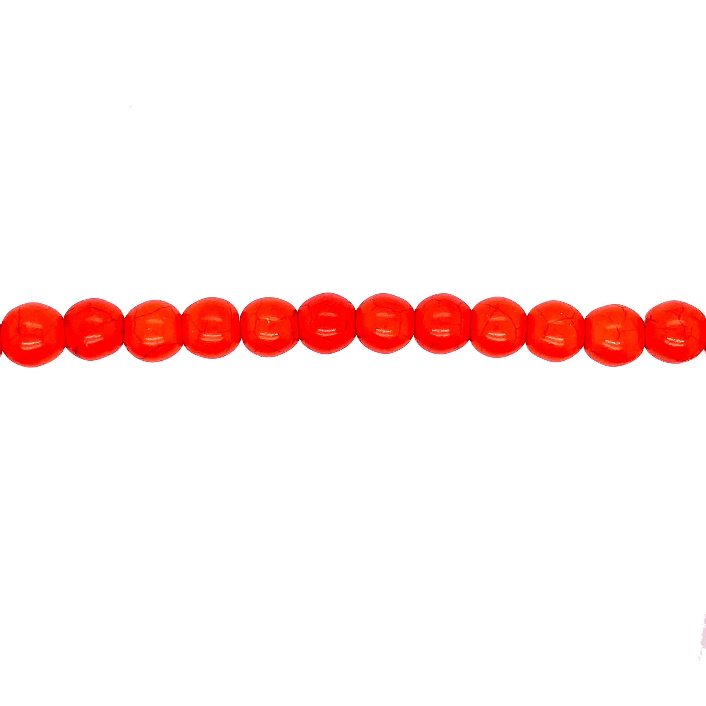 Orange Synthetic Turquoise Beads 8mm - Round