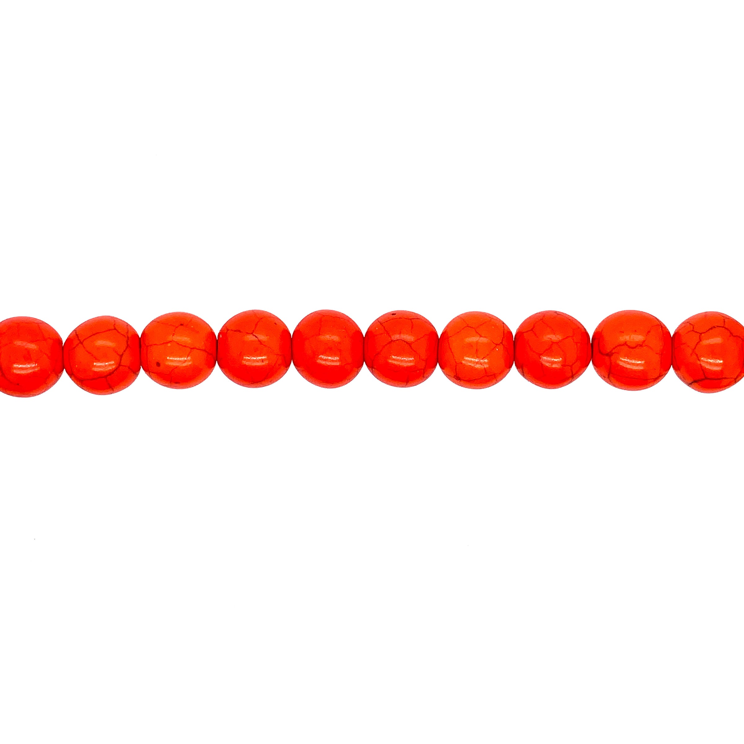 Orange Turquoise Beads 10mm - Round
