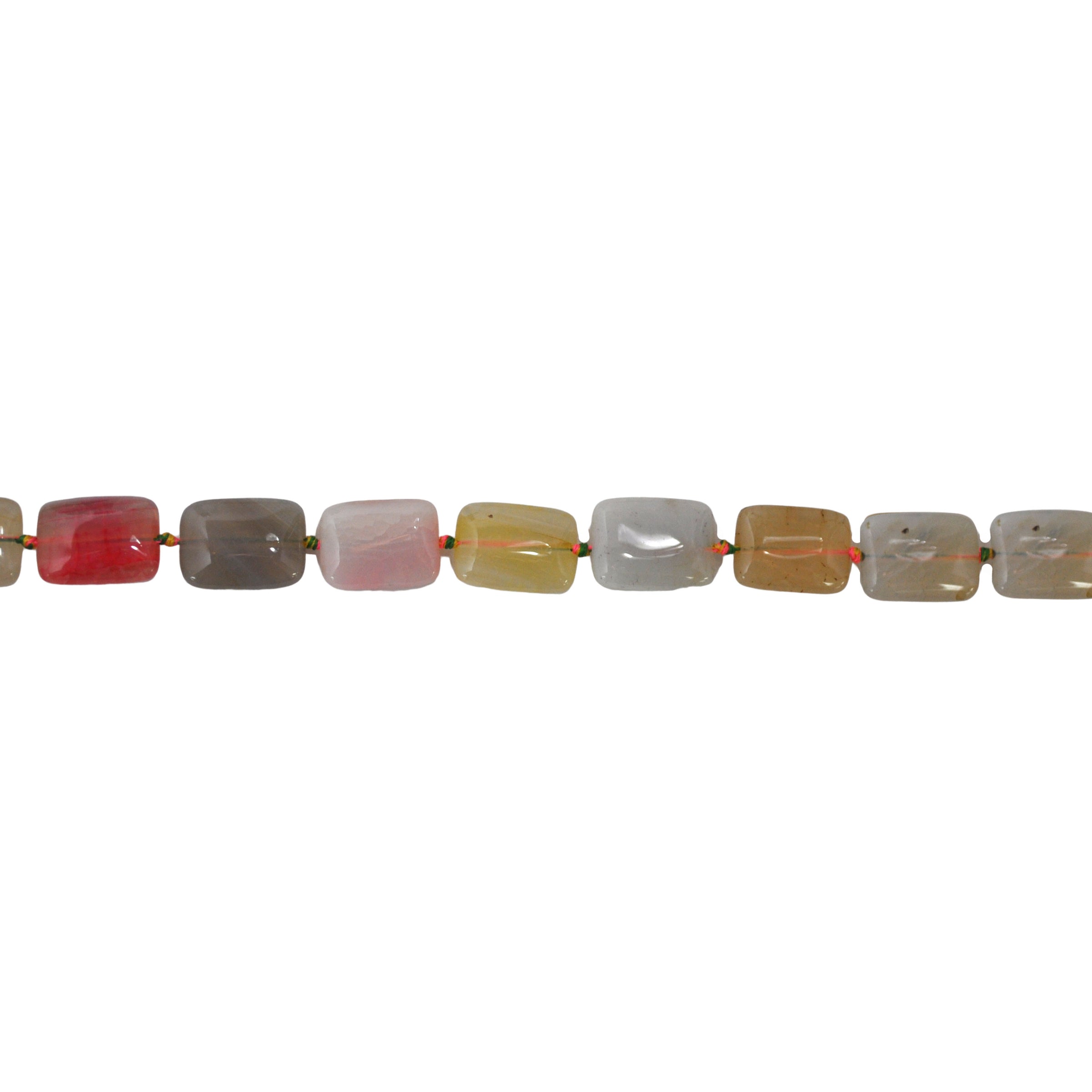Pastel Multicolor Agate Rectangle Beads 16mm