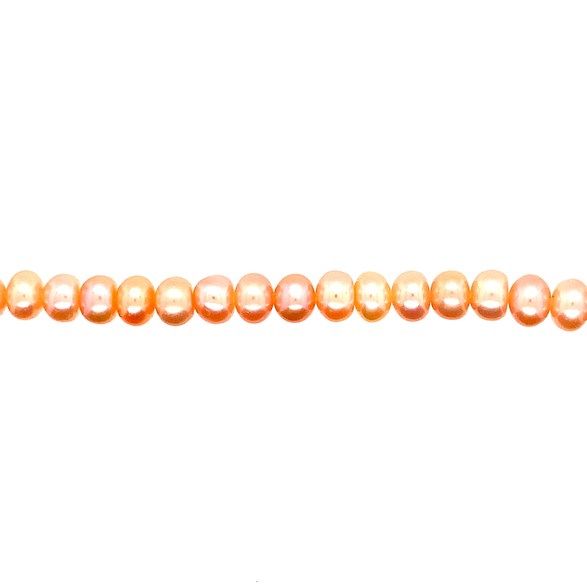 Peach Button Freshwater Pearls 6mm