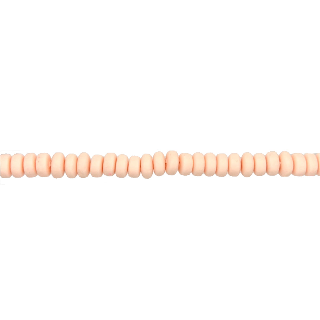 Peach Polymer Clay Rondelle Beads 7mm