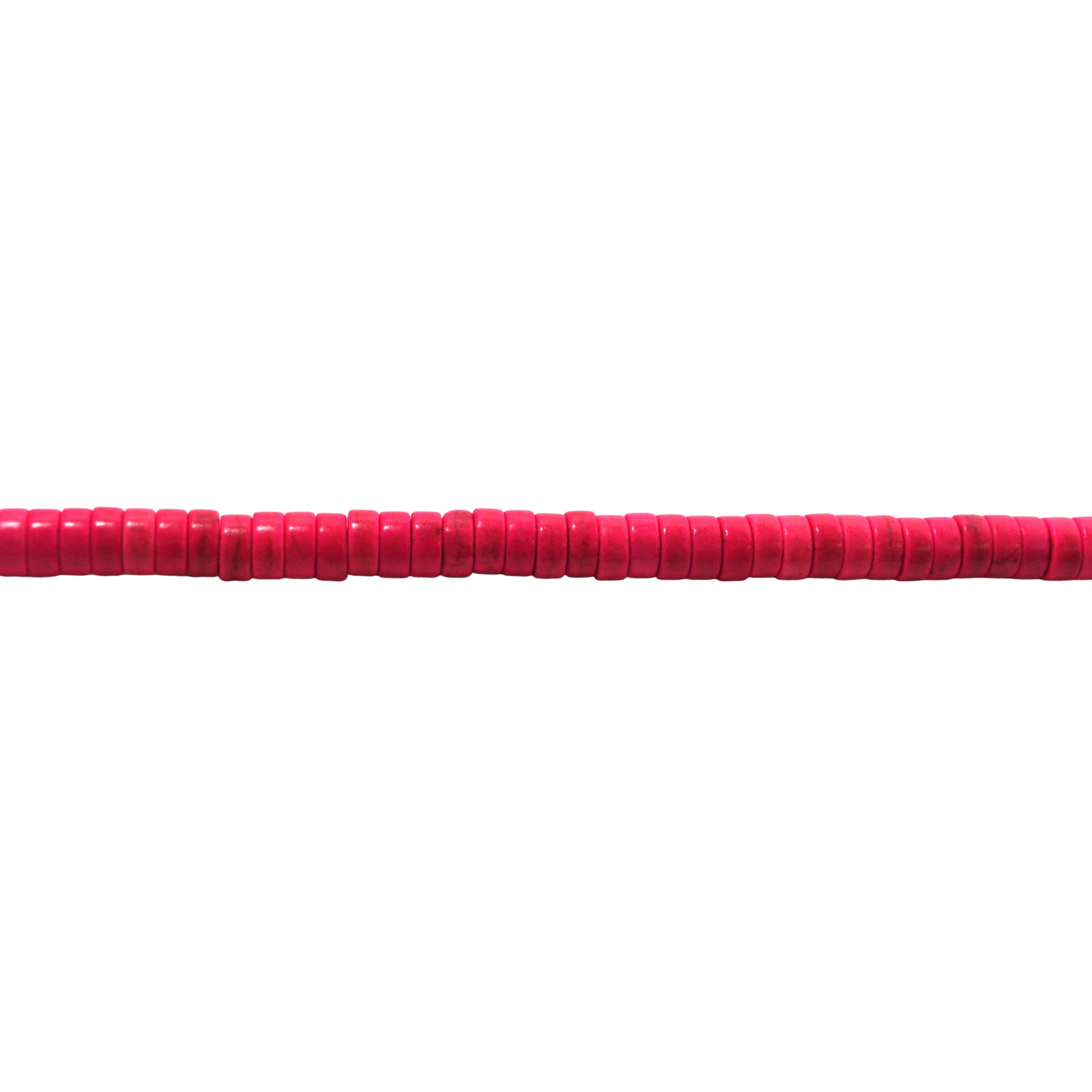 Pink Synthetic Turquoise Rondelle Beads-1