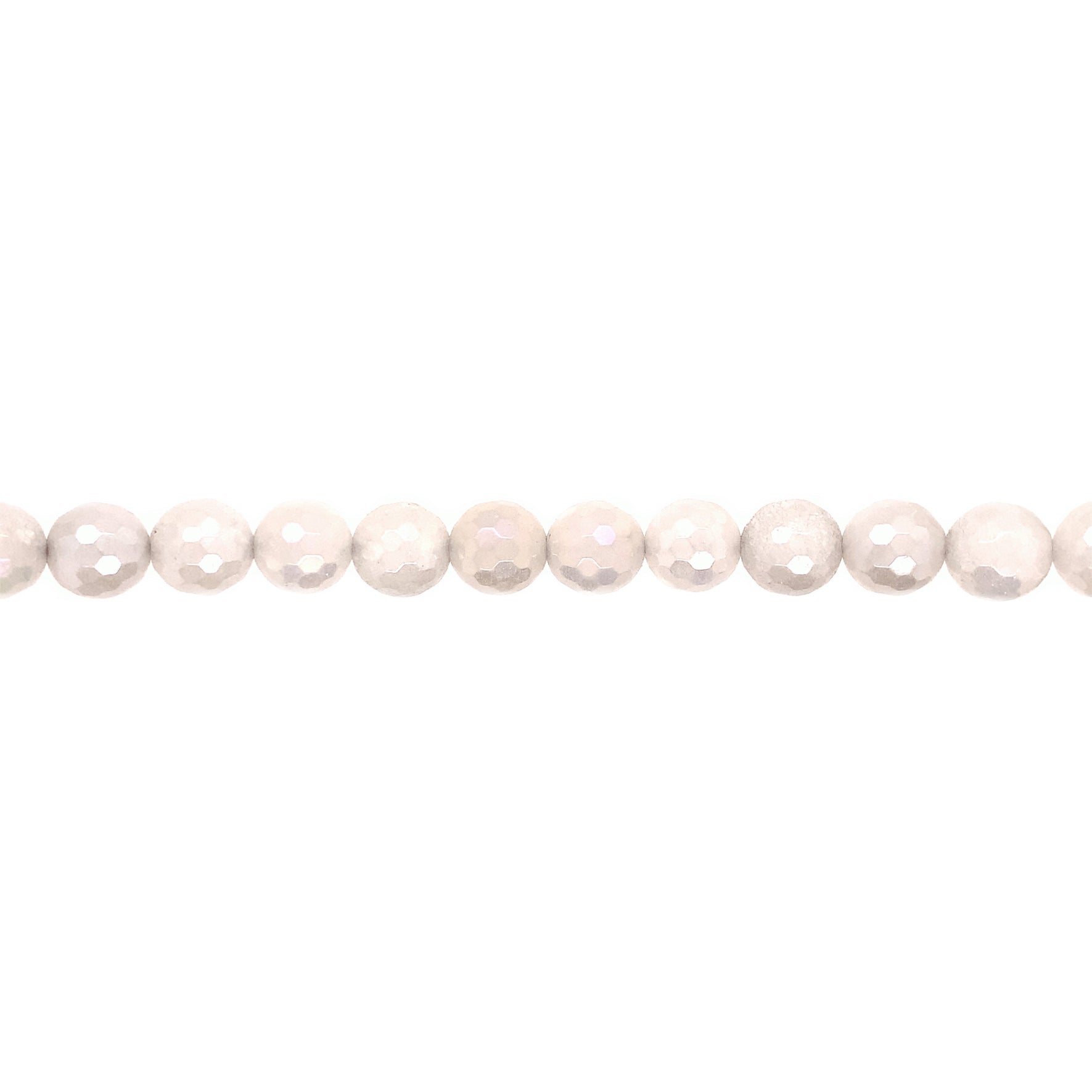 Plated White Jade Faceted Beads