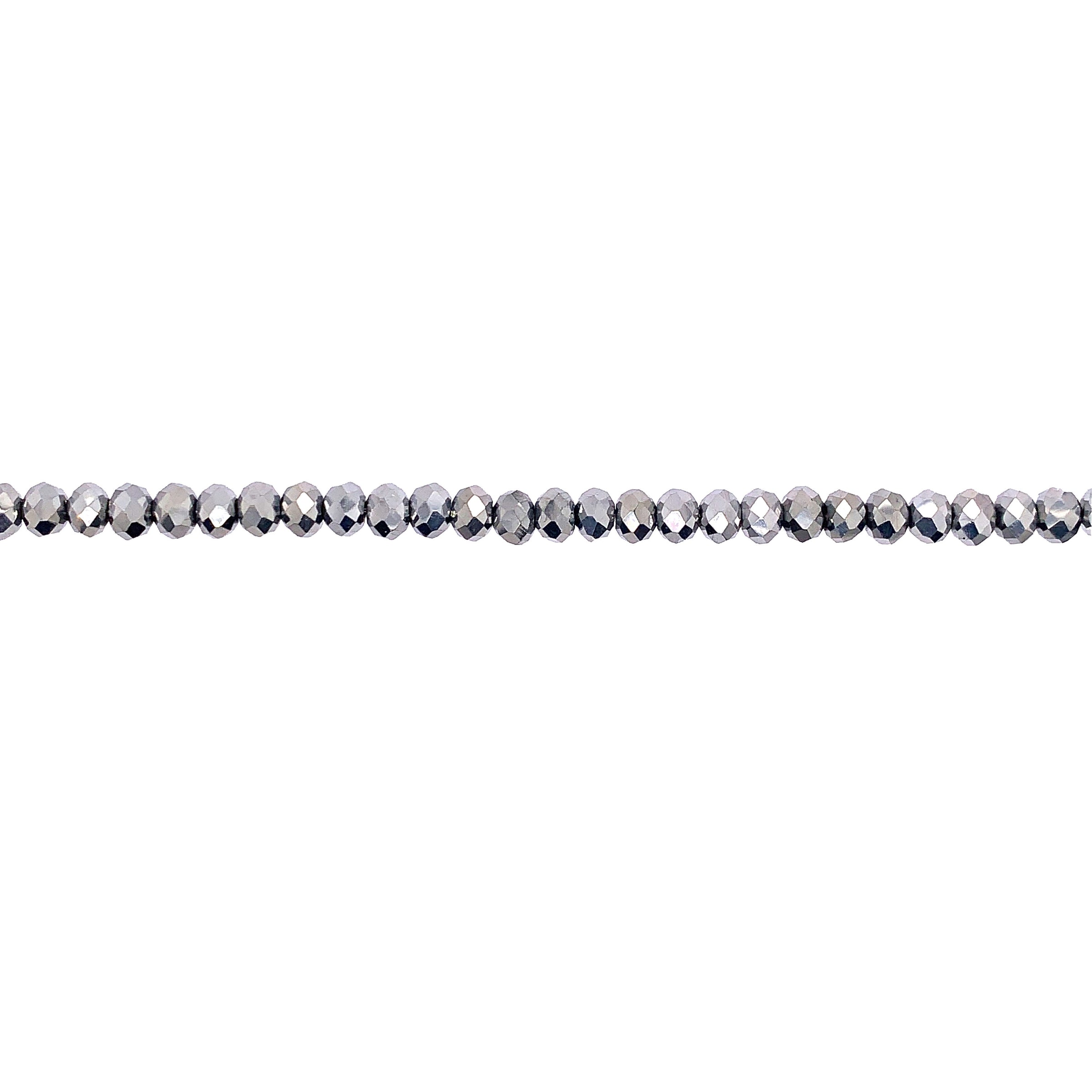 Platinum Metallic Crystal 4mm - Rondelle