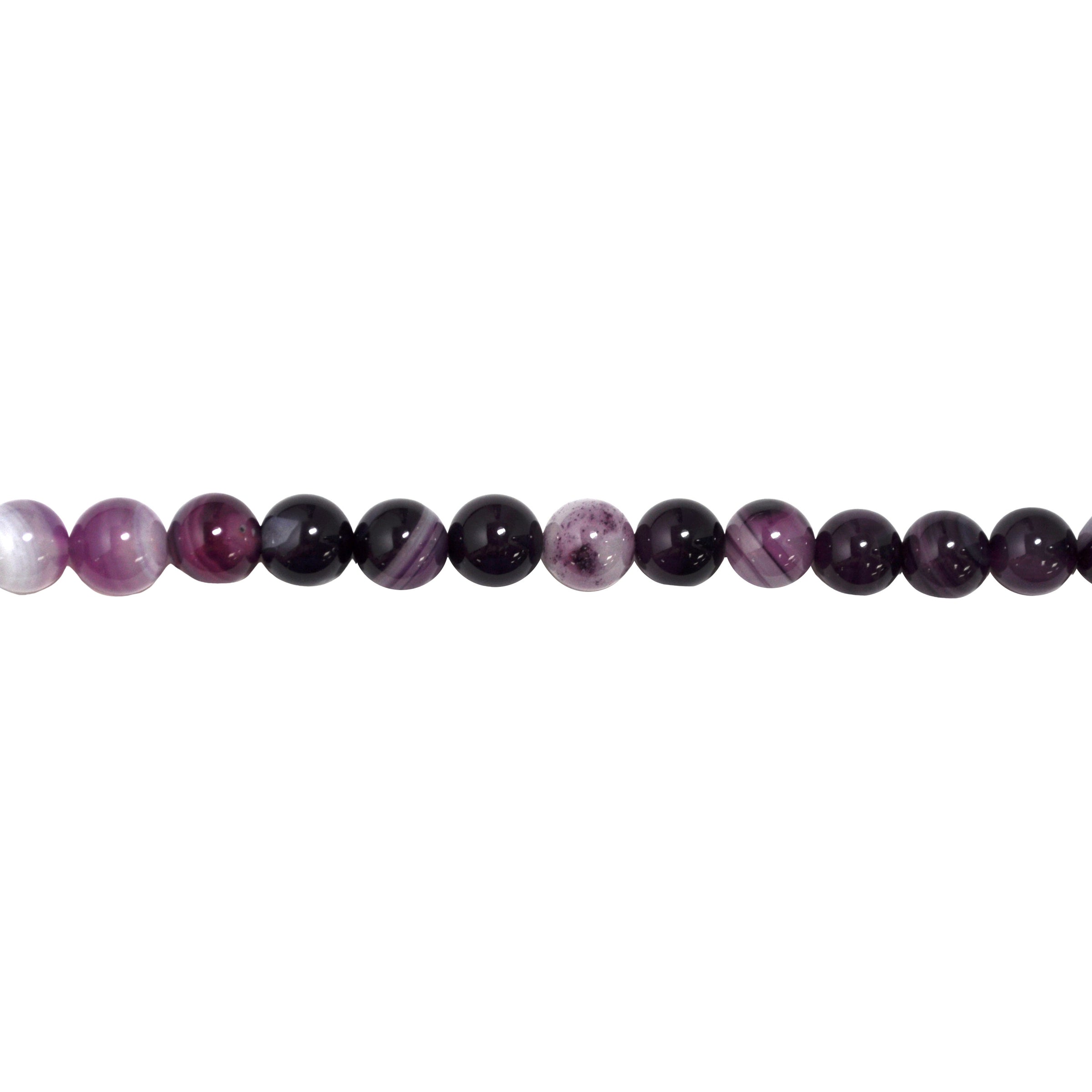 Plum Banded Agate 10mm - Round