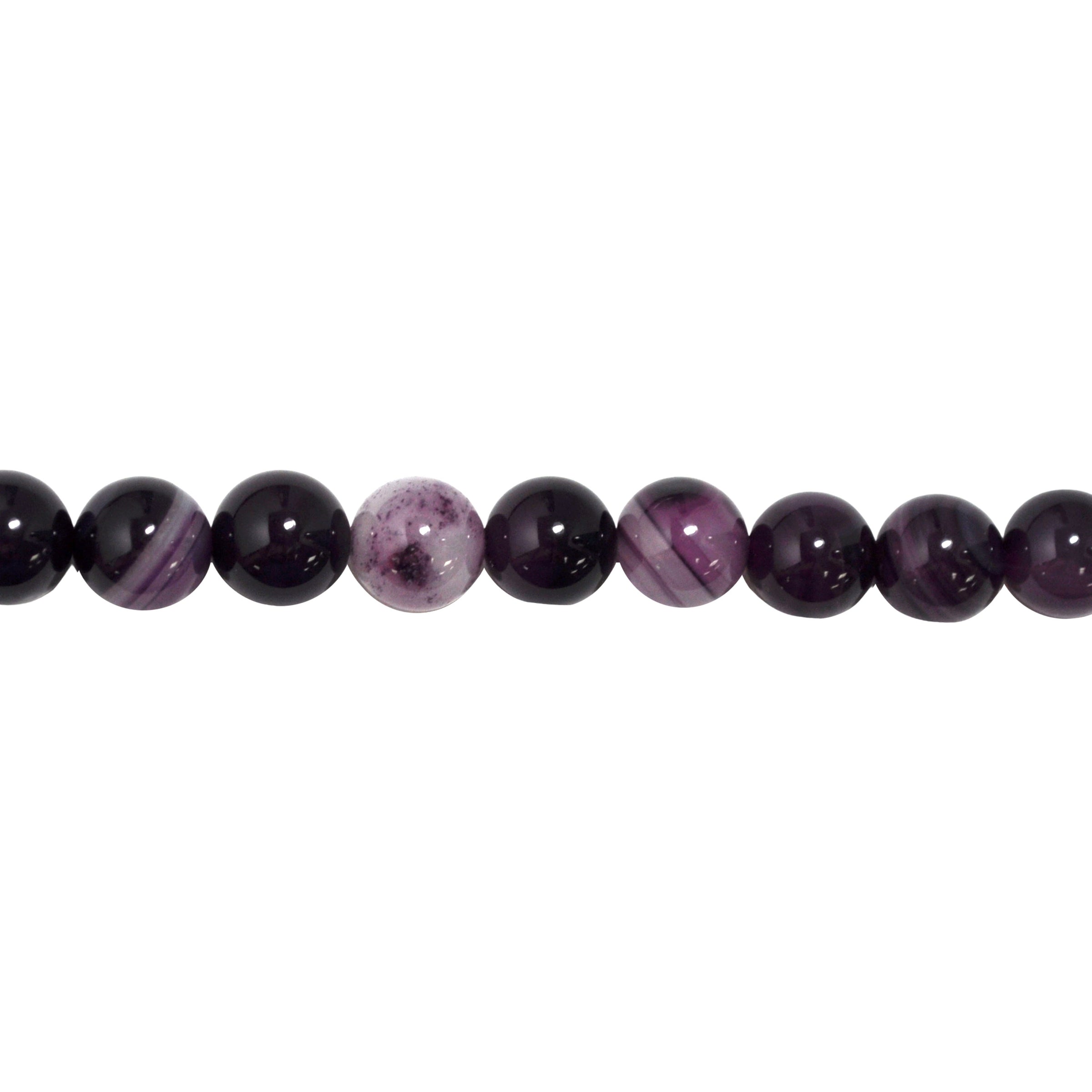 Plum Banded Agate 12mm - Round
