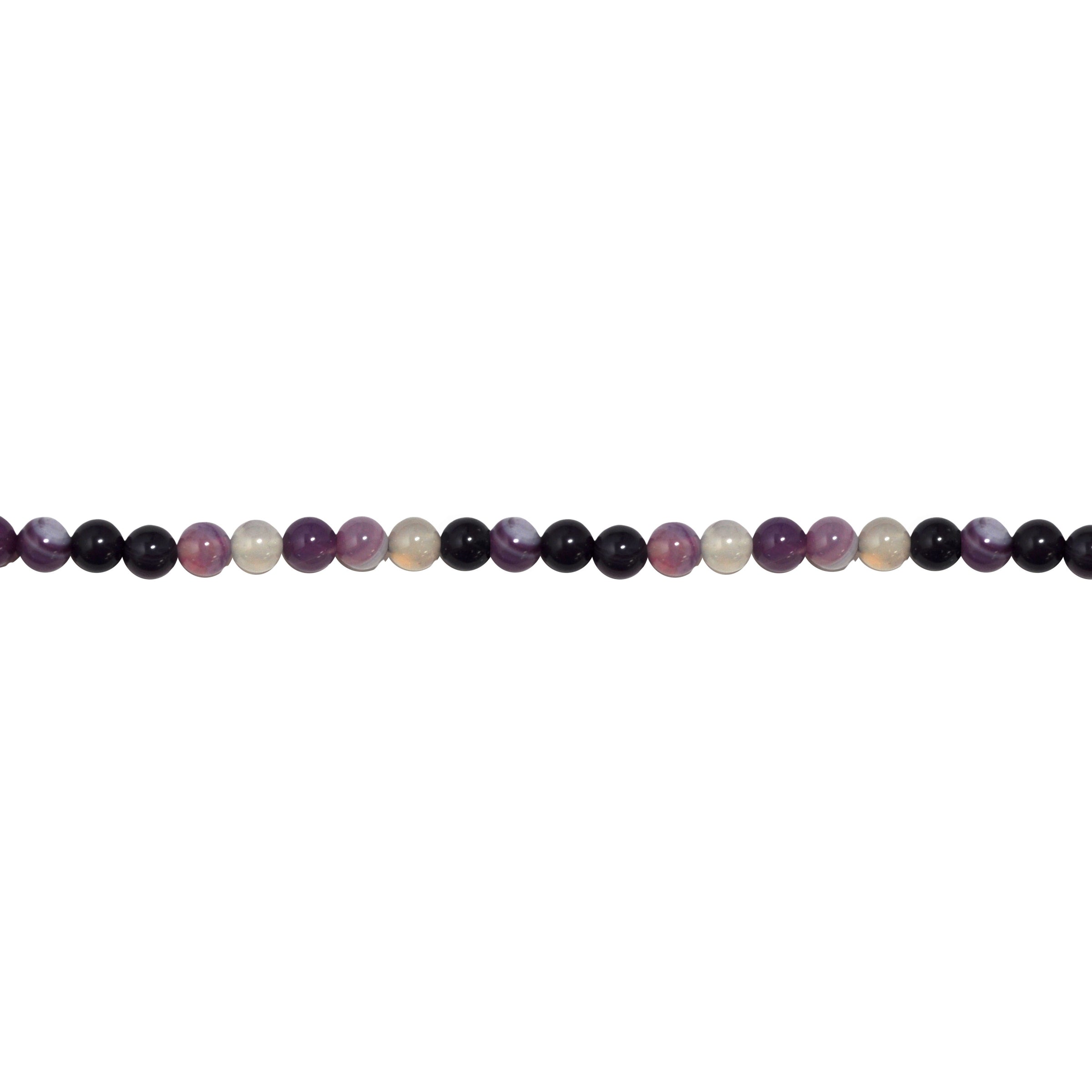 Plum Banded Agate 6mm - Round