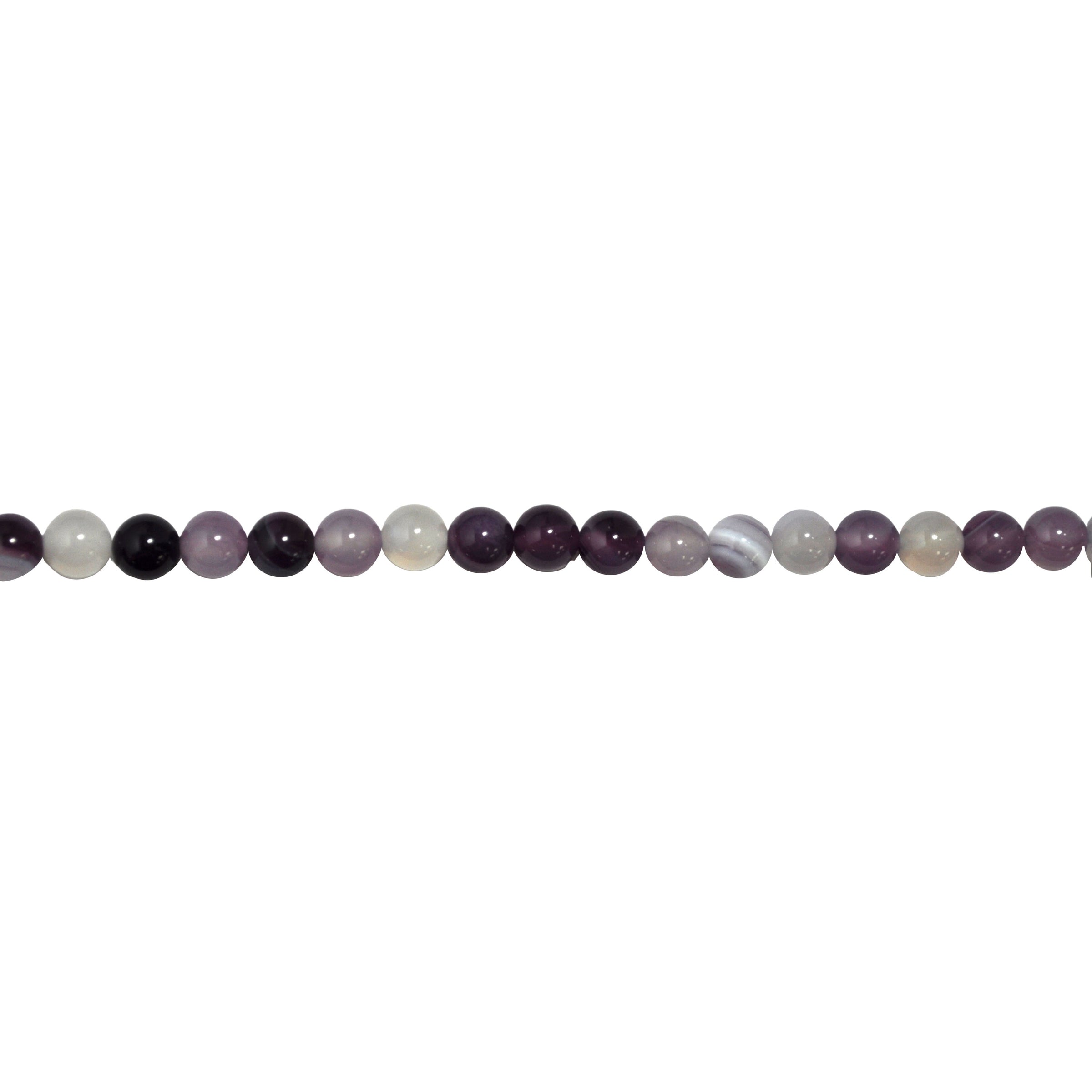 Plum Banded Agate 8mm - Round