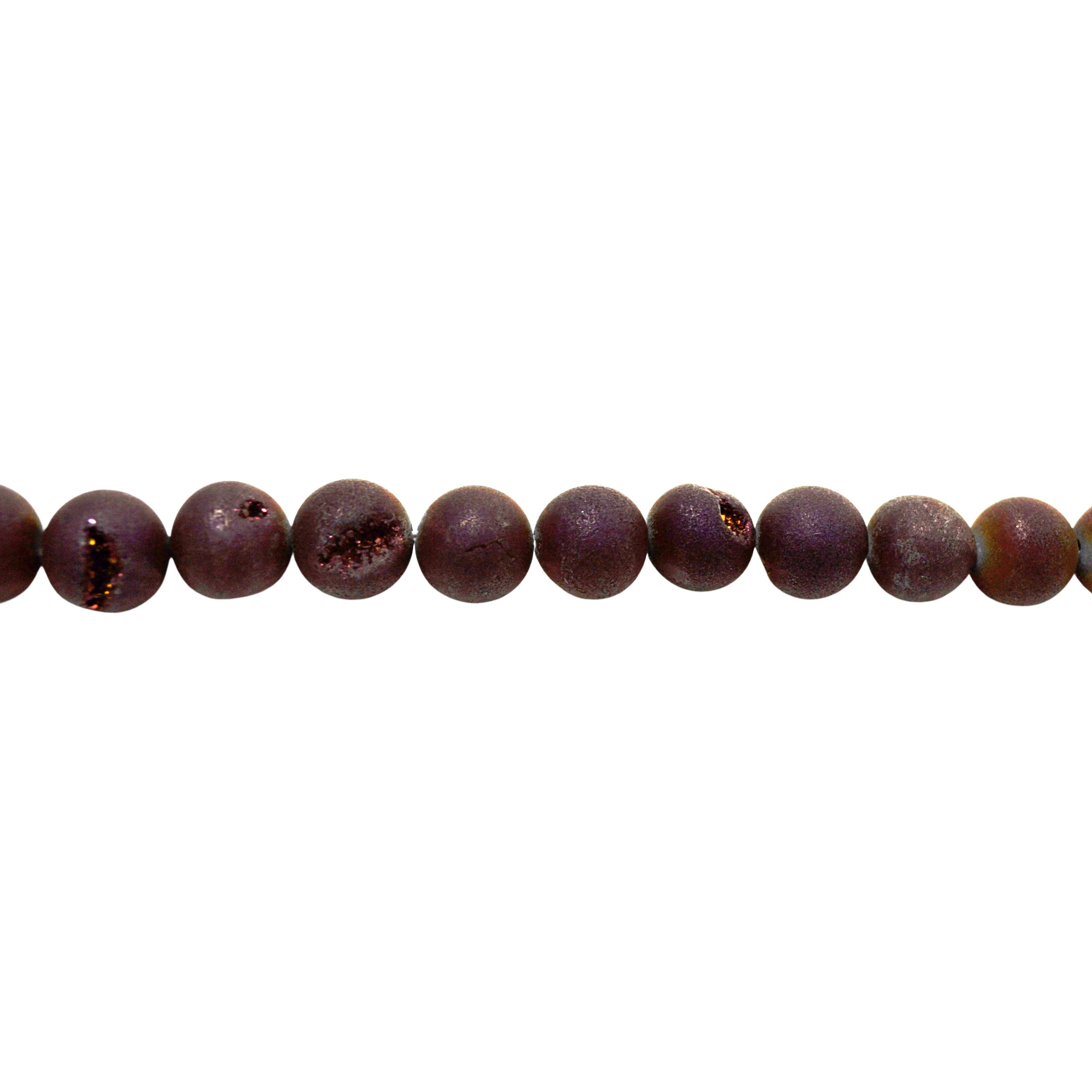 Plum Druzy Agate Beads 12mm