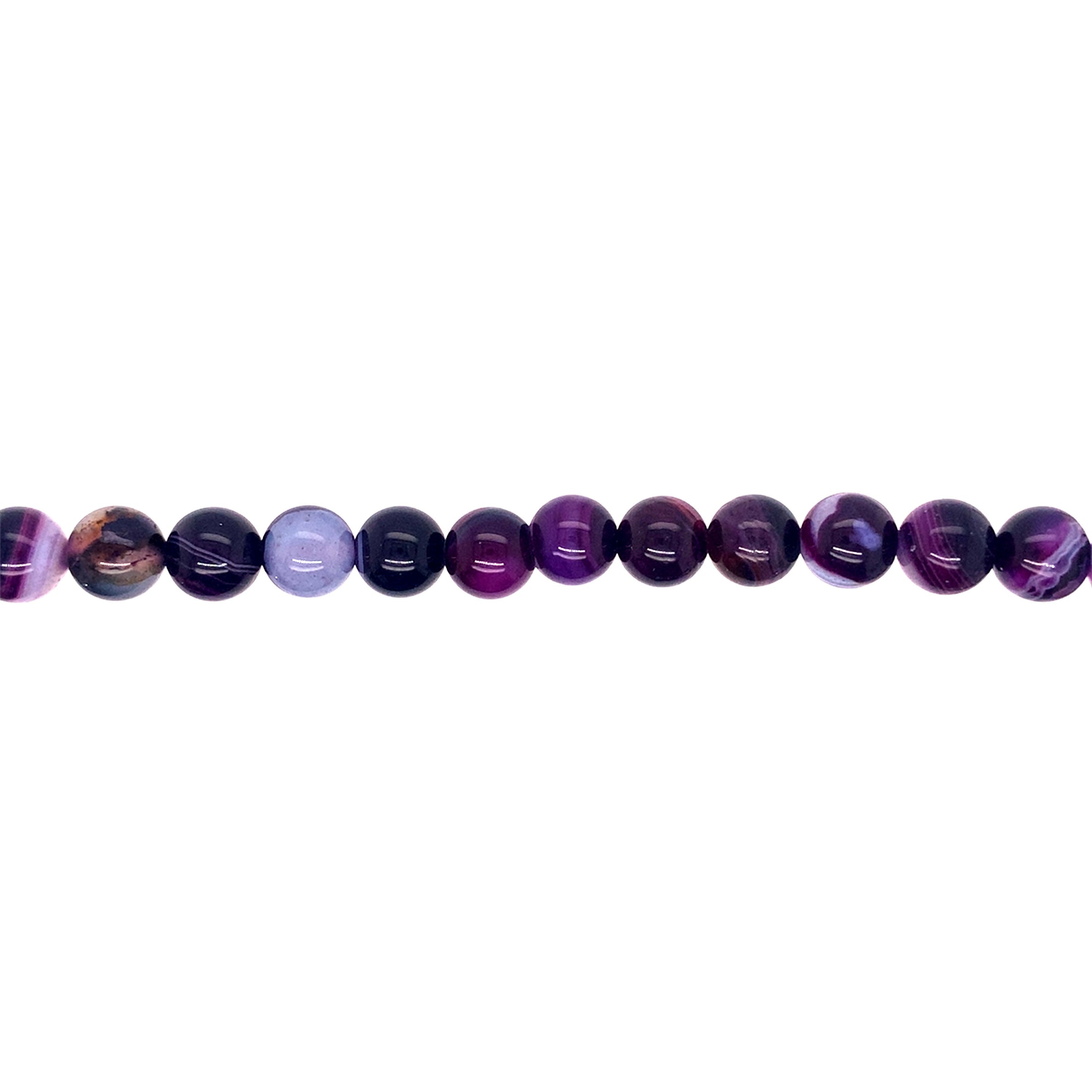 Purple Banded Agate 8mm - Round