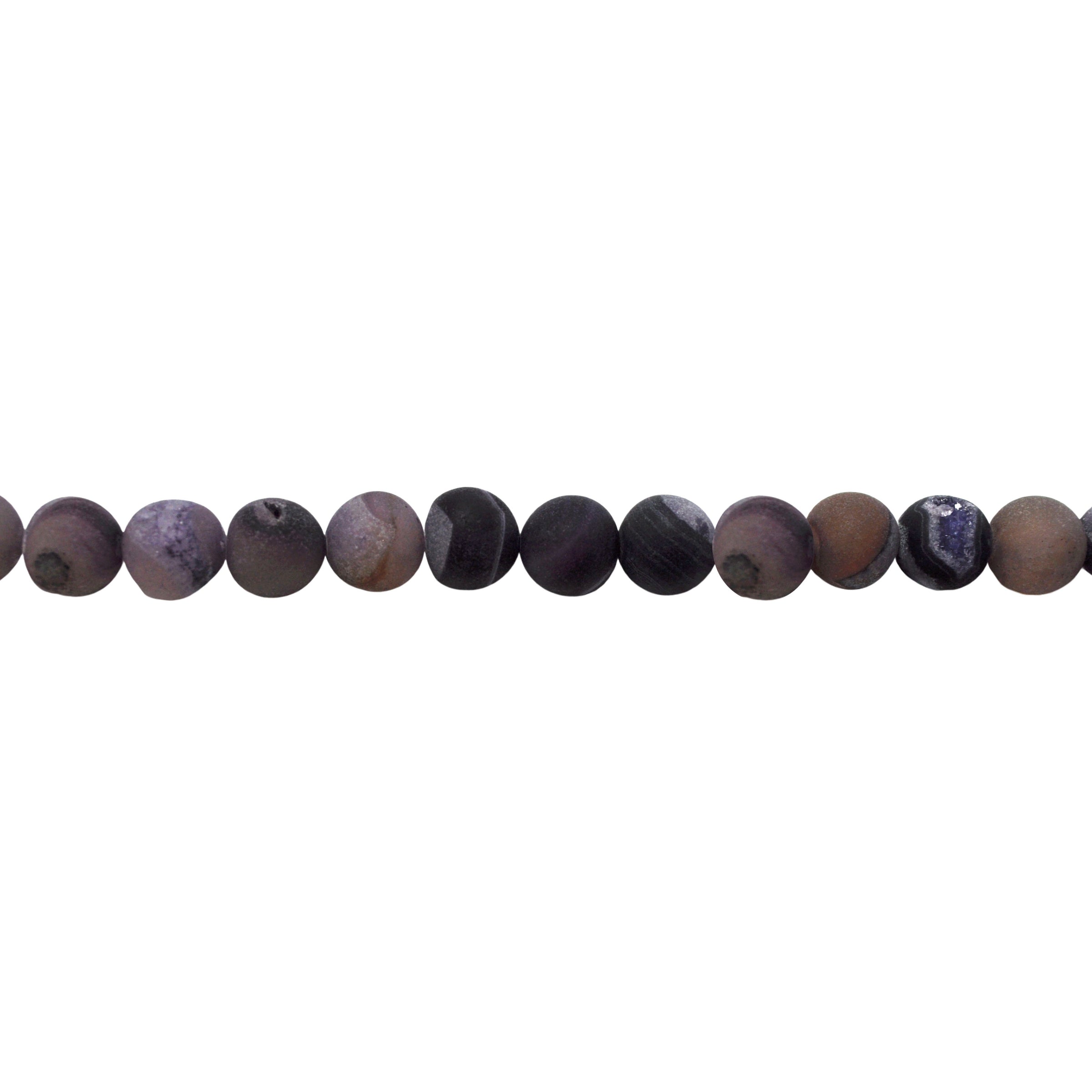 Purple Druzy Agate - Round Beads 10mm