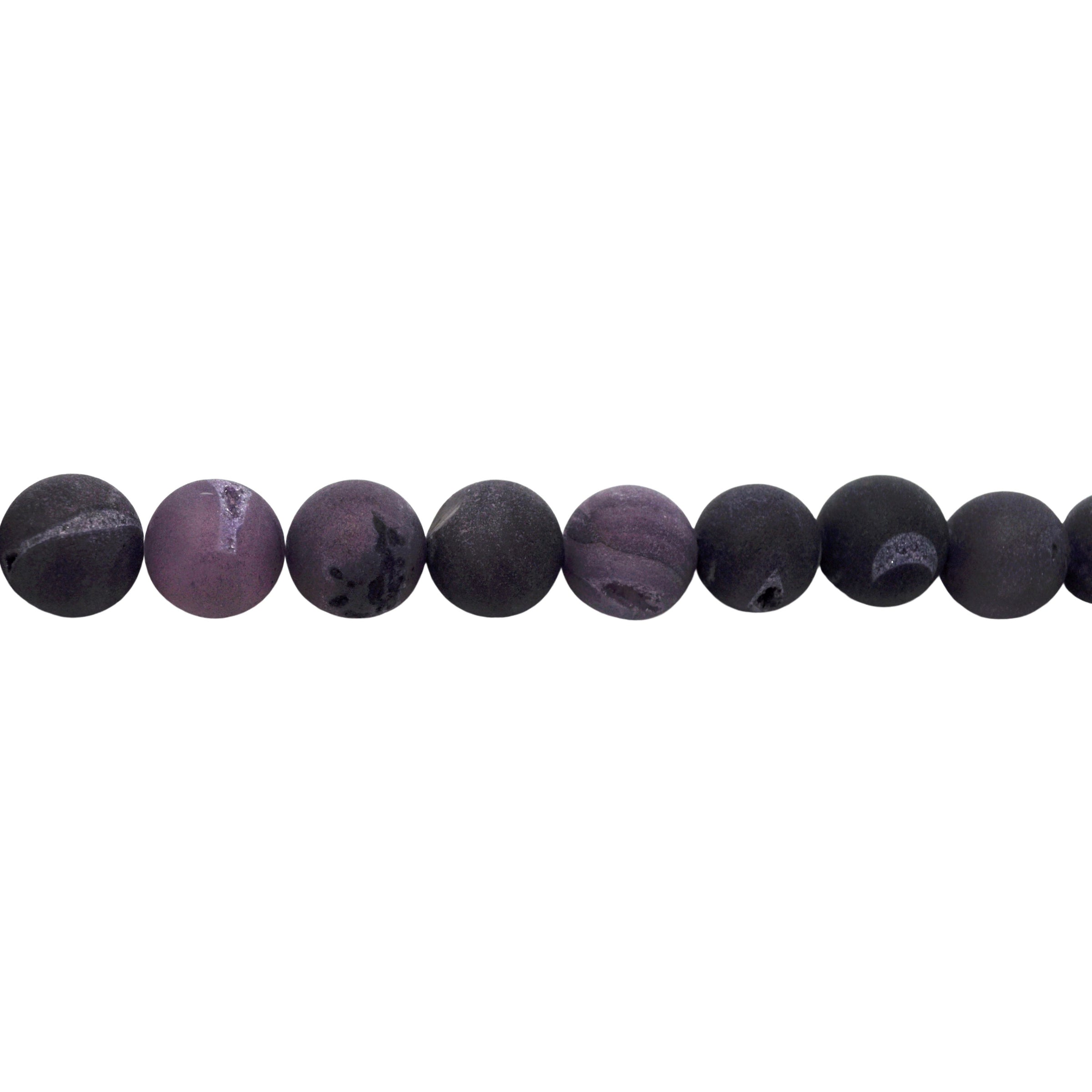 Purple Druzy Agate Beads 14mm