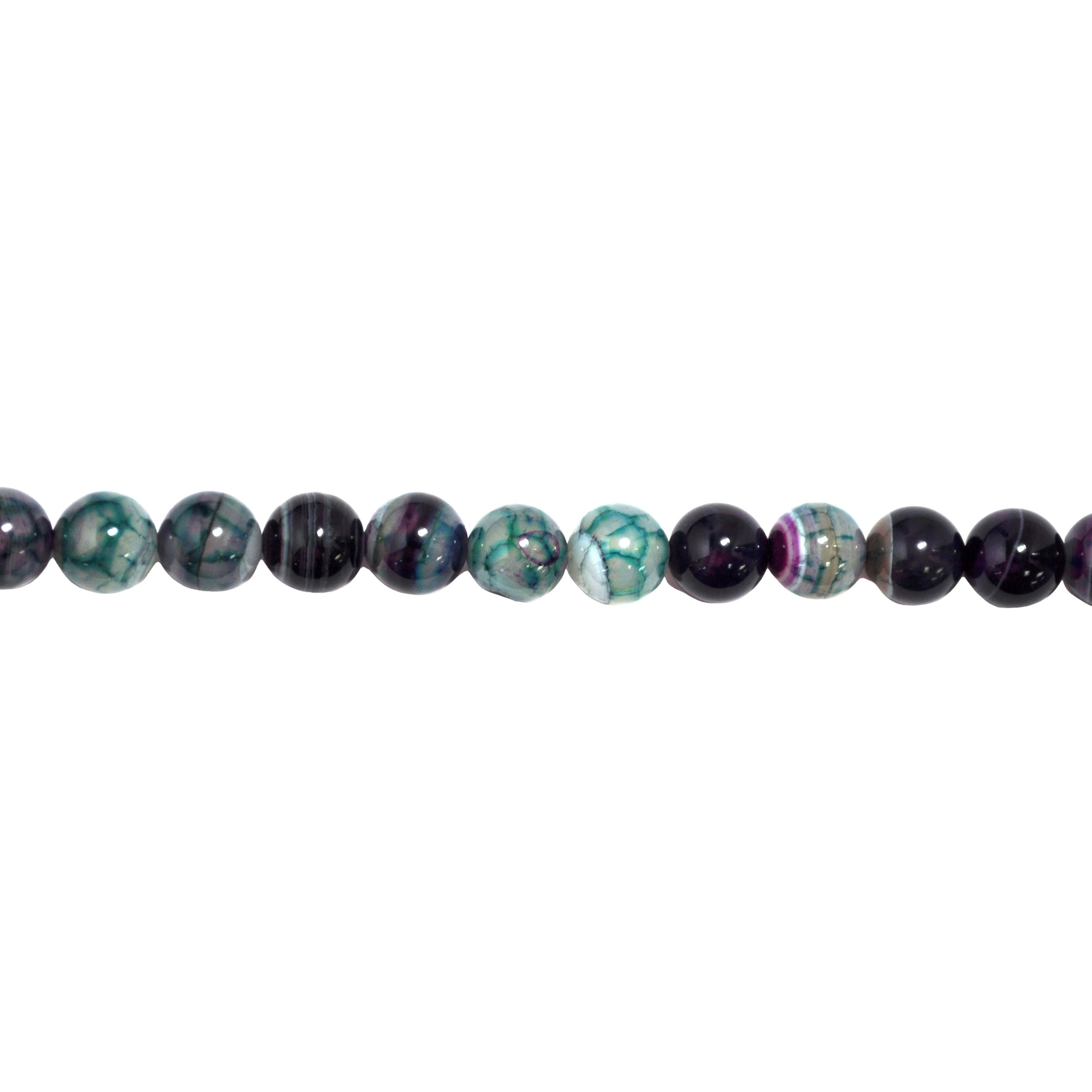 Purple Multicolor Banded Agate 12mm - Round