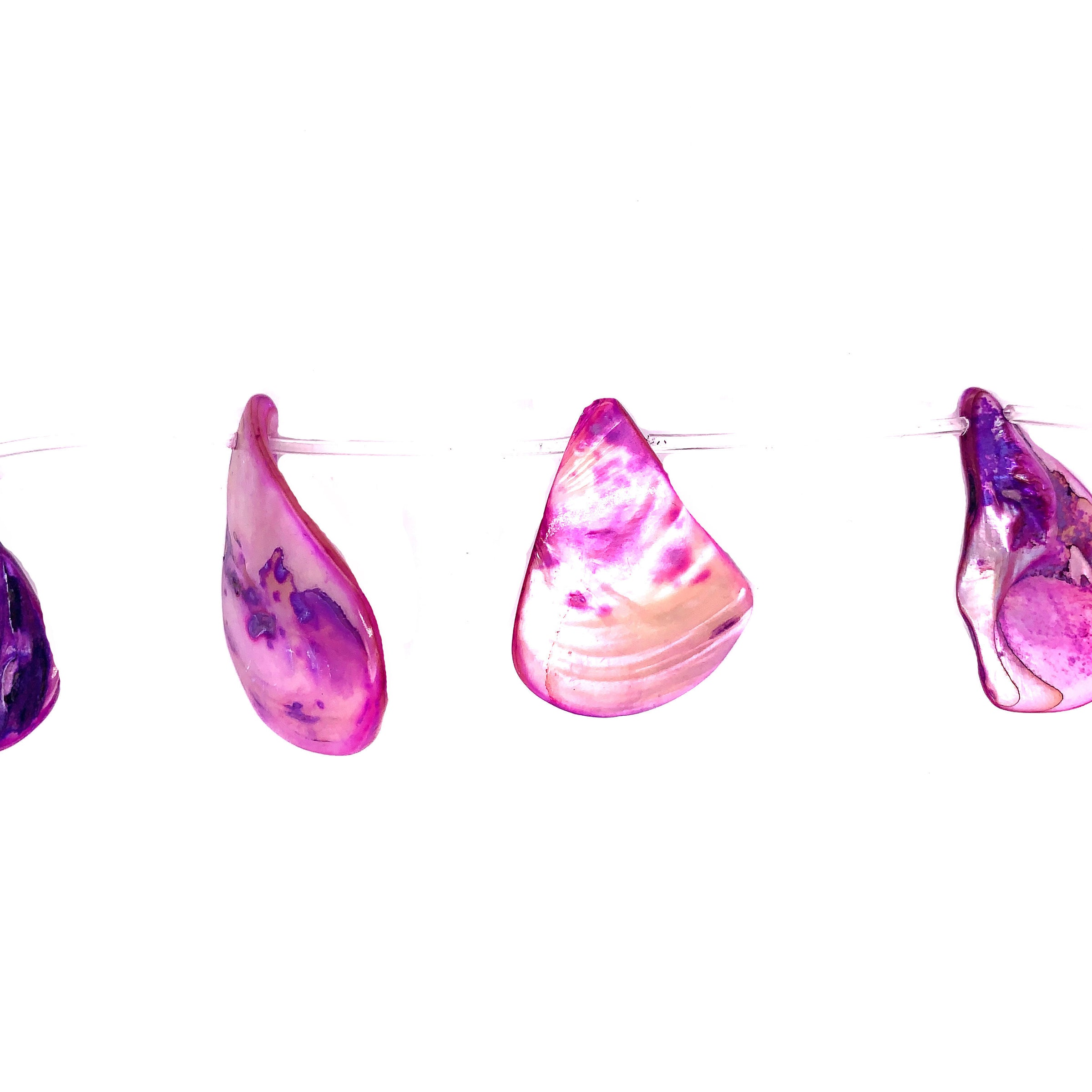  Purple Natural Shell Teardrop 23mm