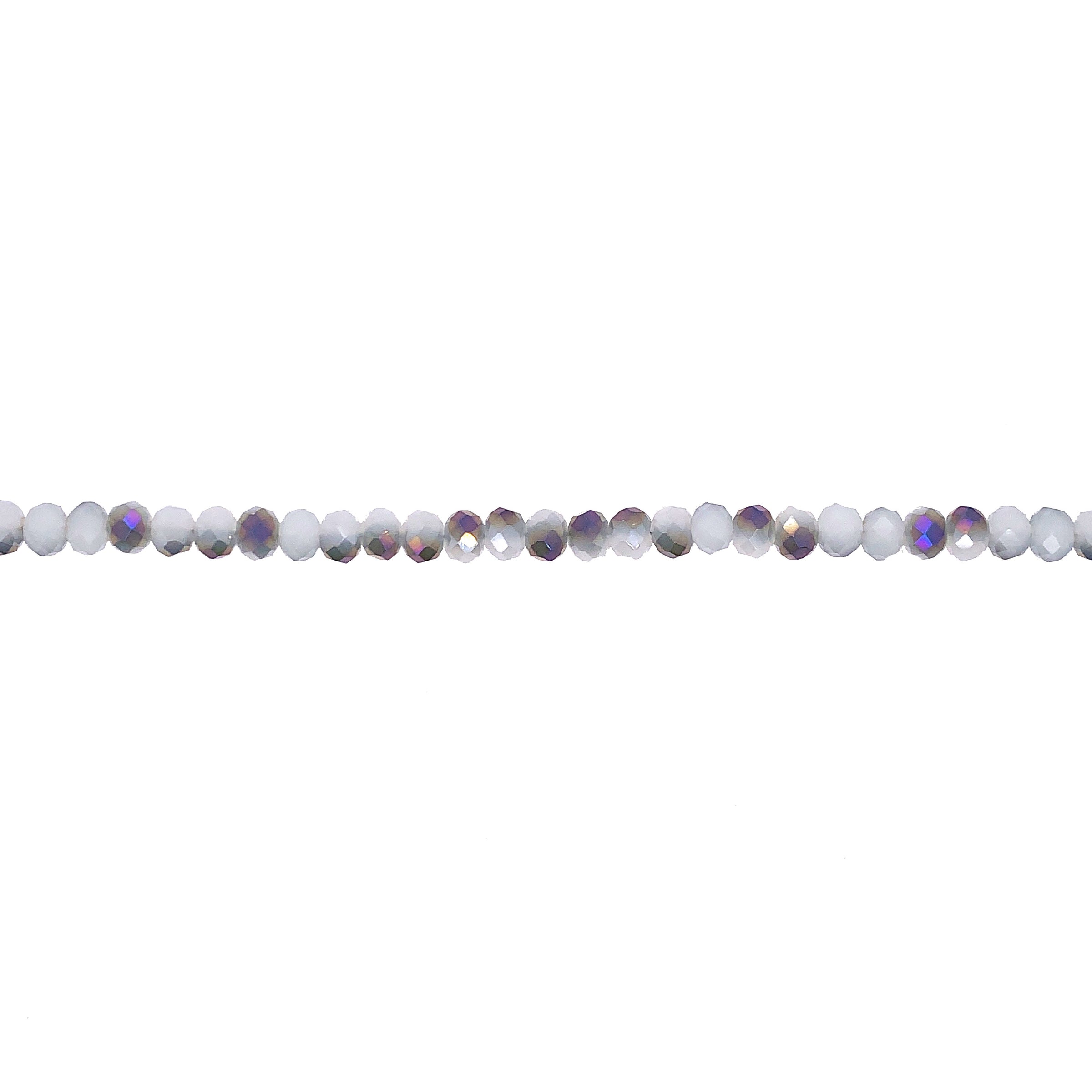 Purple/White Crystal 4mm - Rondelle
