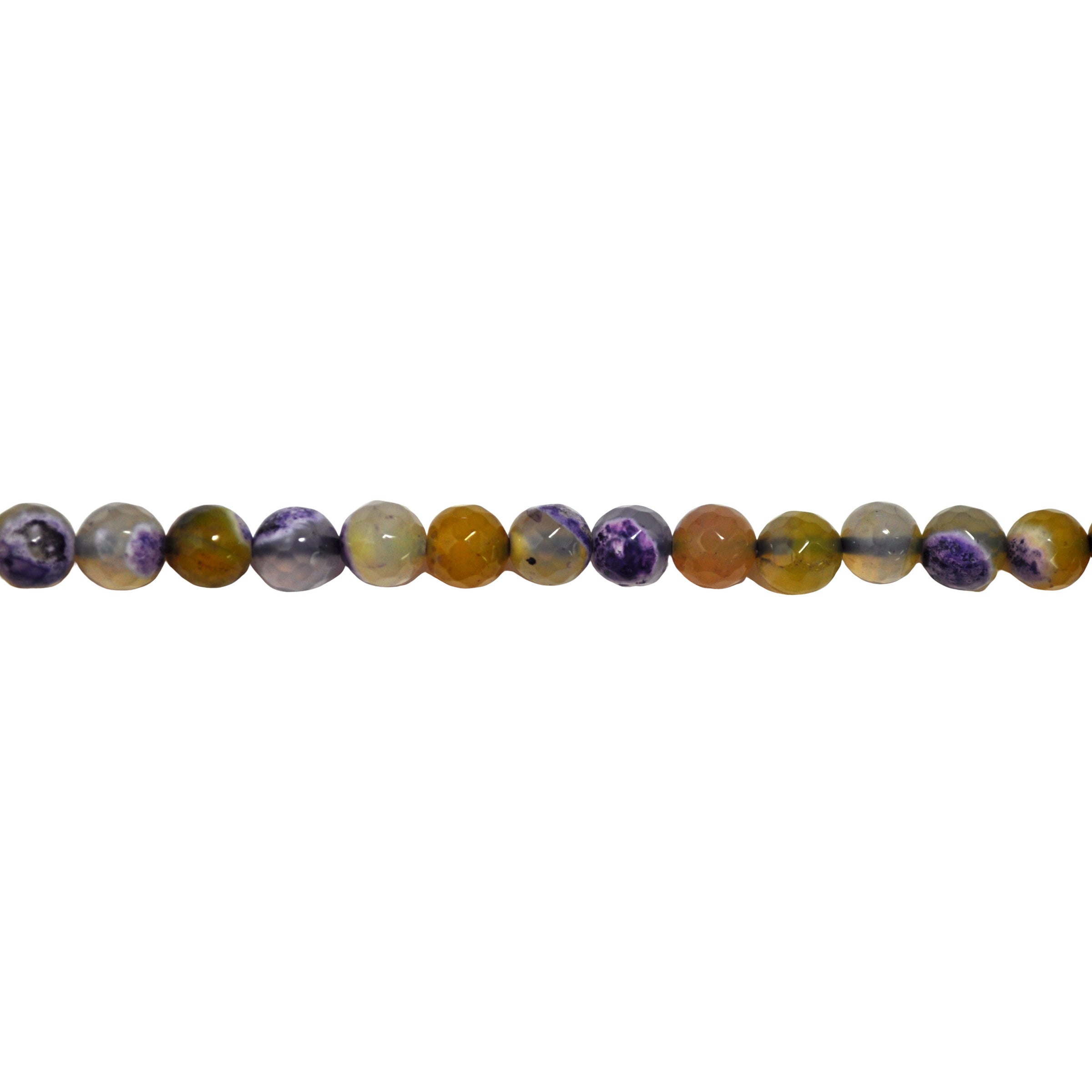 Purple & Yellow Fire Agate 10mm - Faceted
