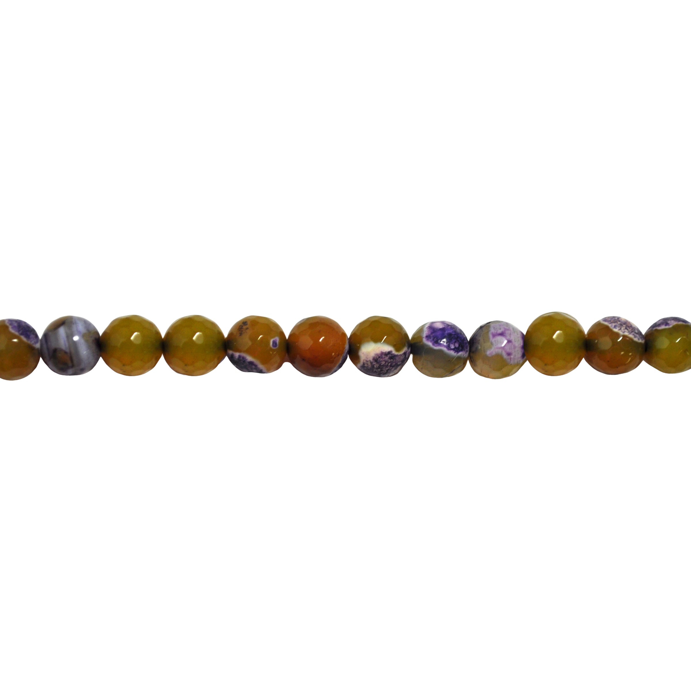 Purple & Yellow Fire Agate 12mm - Faceted