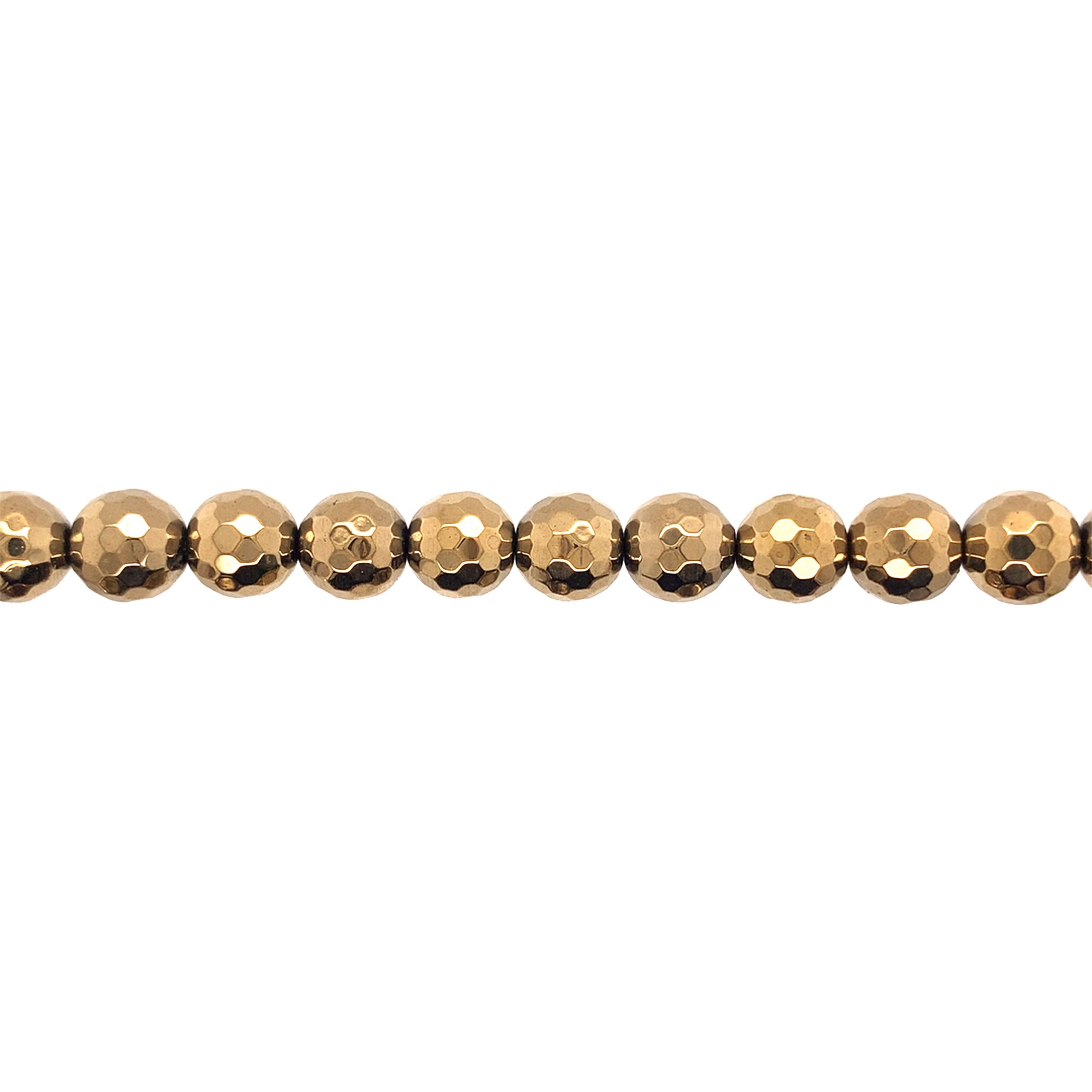 Pyrite Tone Plated Hematite - Faceted 10mm