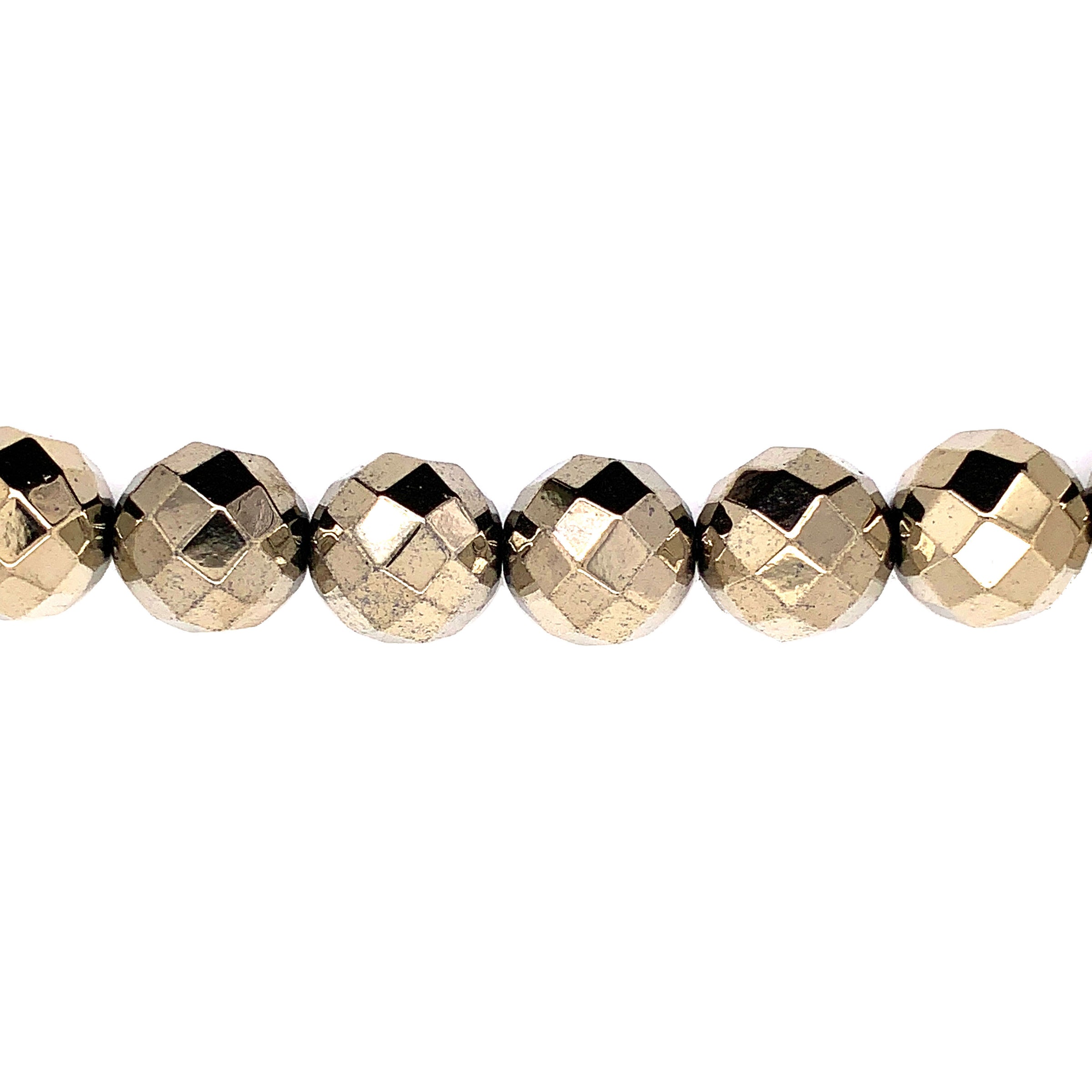 Pyrite Tone Plated Hematite - Faceted 14mm